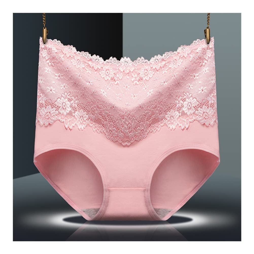 SuesmaReu Women's Lace Cotton Underwear - Breathable Plus Size Panties in Shrimppink (Size X) for Everyday Comfort & Feminine Lingerie
