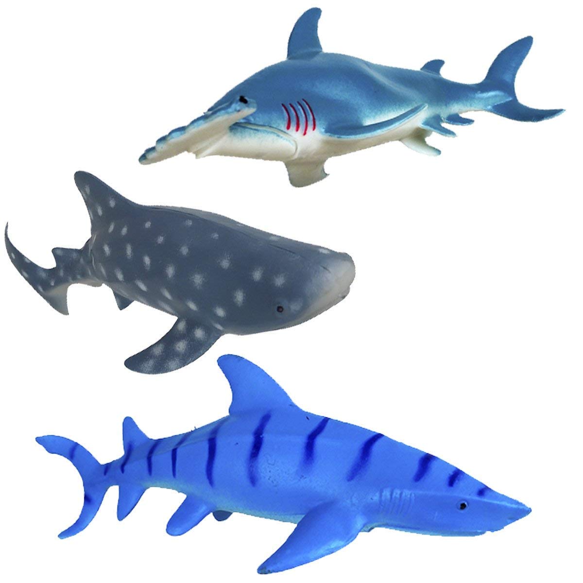 Shark Toys Figures - 6 Piece Ocean Animal Set, Plastic Sea Creatures for Kids, Aquatic Educational Toys, Perfect for Birthday Gifts & Underwater Playtime