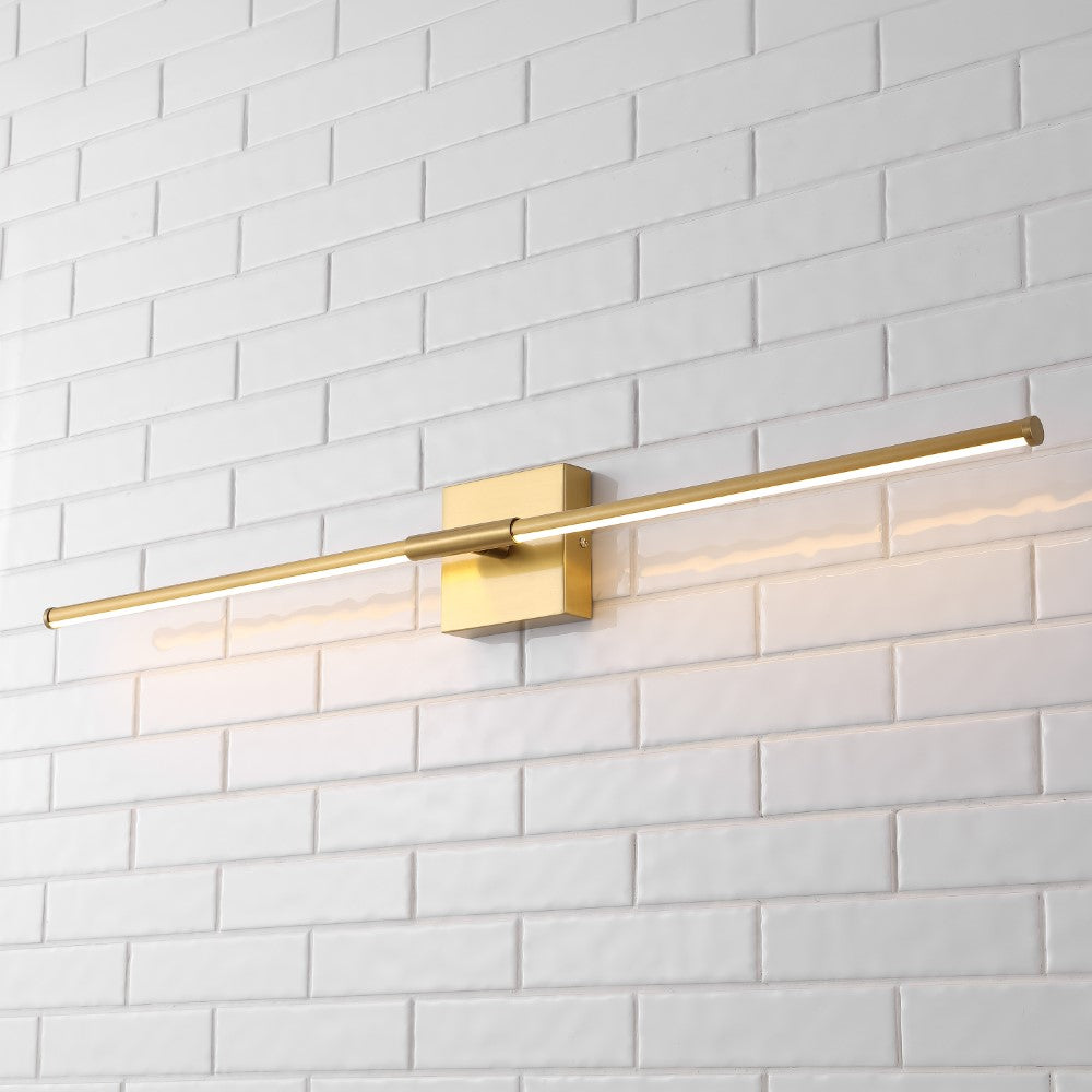 Modern Minimalist Dimmable LED Wall Sconce - 32 Inch Integrated Metal Light Fixture for Bedroom, Living Room & Hallway Lighting