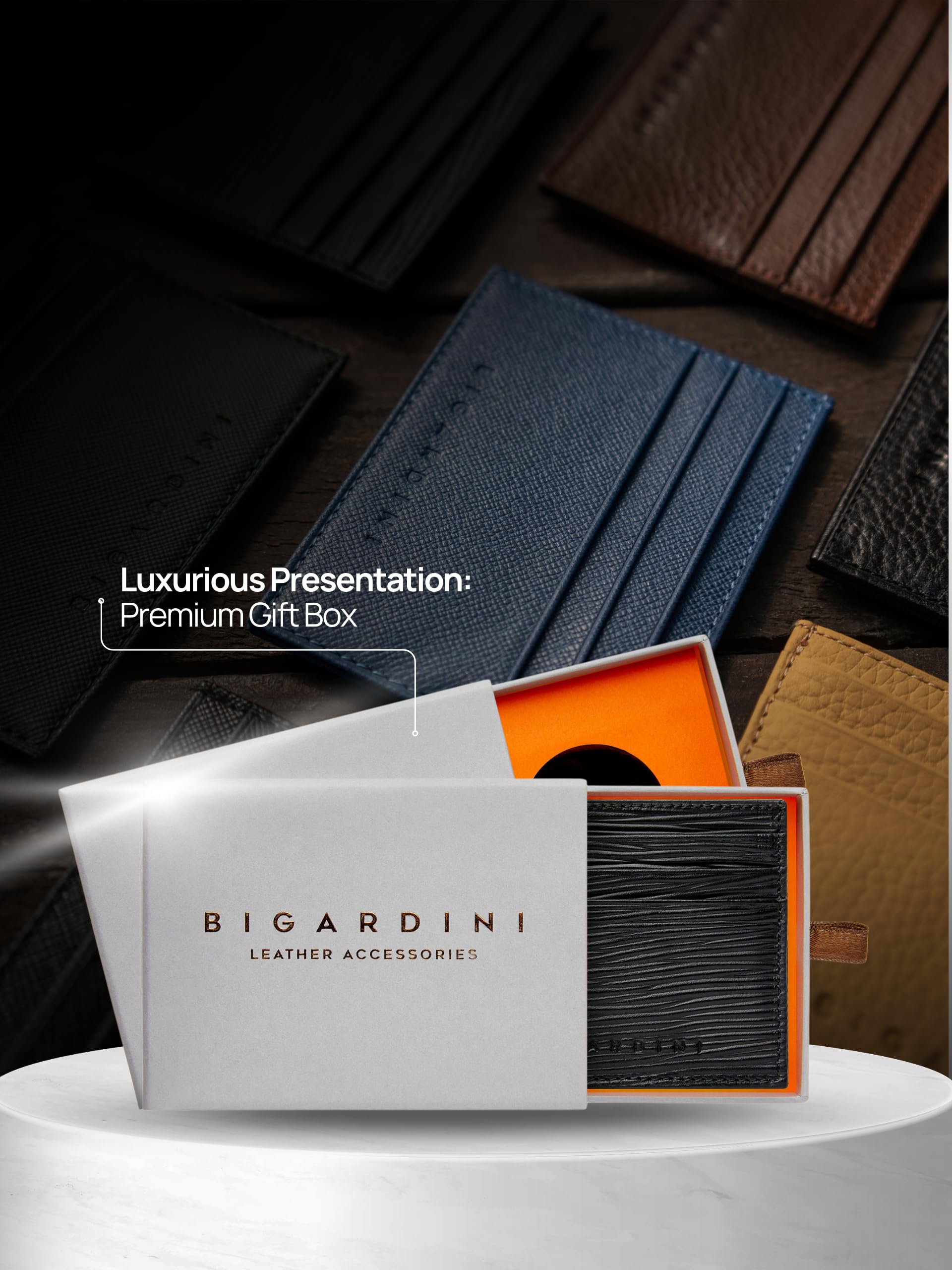 Slim Minimalist RFID Blocking Leather Card Wallet for Men & Women - Ultra Thin Credit Card Holder with Money Clip | Perfect for Travel, Business & Everyday Use (Black)