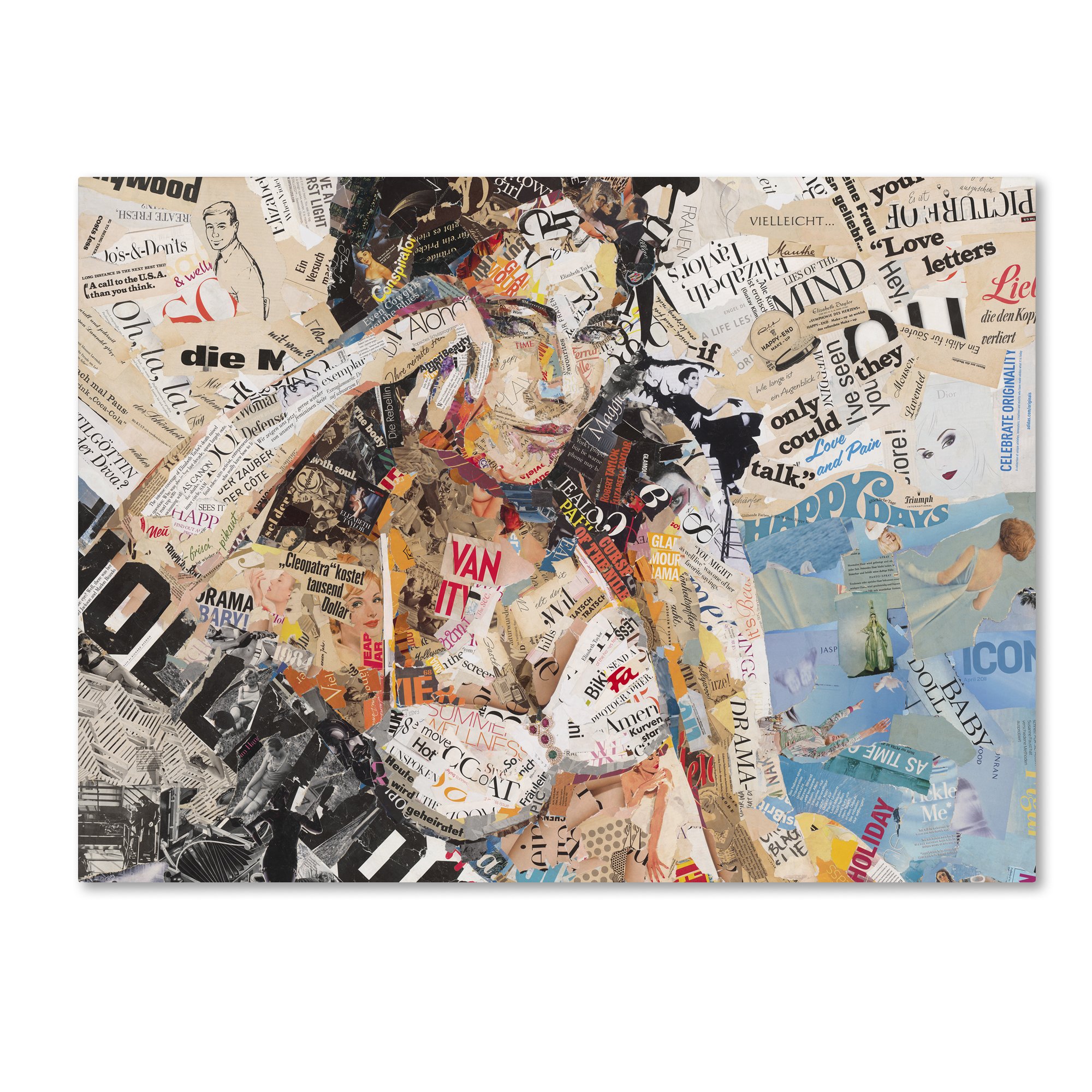 Trademark Fine Art Hollywood by Ines Kouidis - 35x47 Inch Framed Wall Art Print, Vintage Movie Poster Decor for Living Room, Bedroom & Office