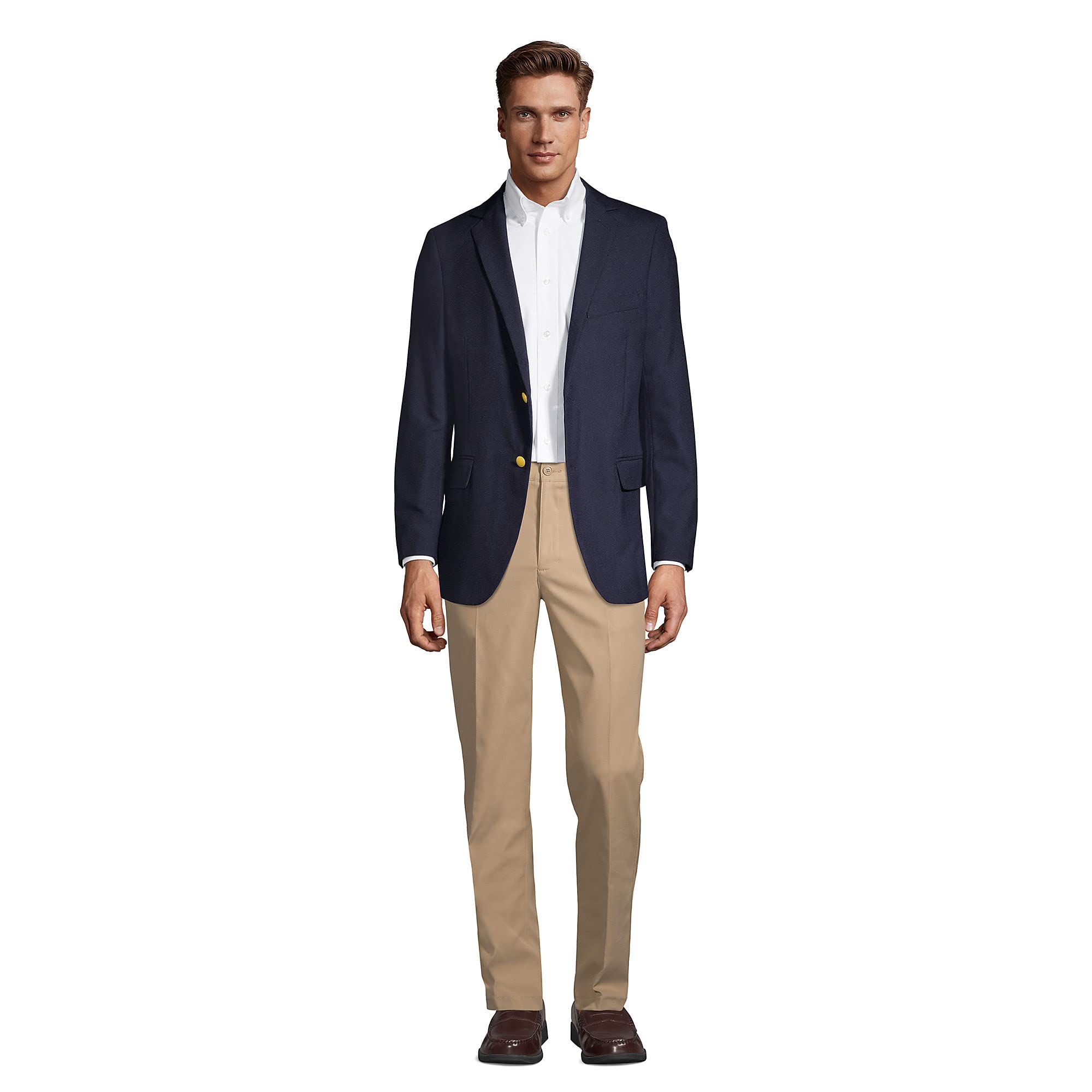 Lands' End Men's Tailored Fit Hopsack Blazer - Premium School Uniform Jacket for Professional & Academic Wear | Perfect for Classrooms, Graduations & Formal Events