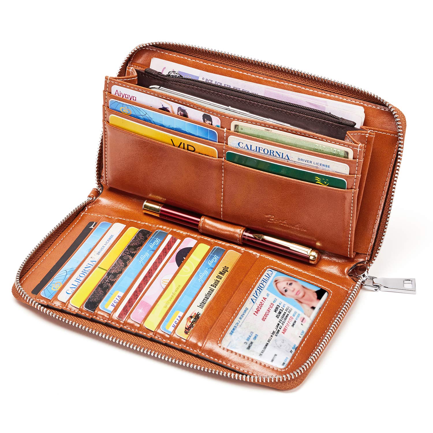Genuine Leather Backpack Purse for Women - Stylish College & Travel Bag with RFID Blocking Wallet - Brown Leather Phone Clutch & Credit Card Holder - Perfect for Work, School & Daily Commute