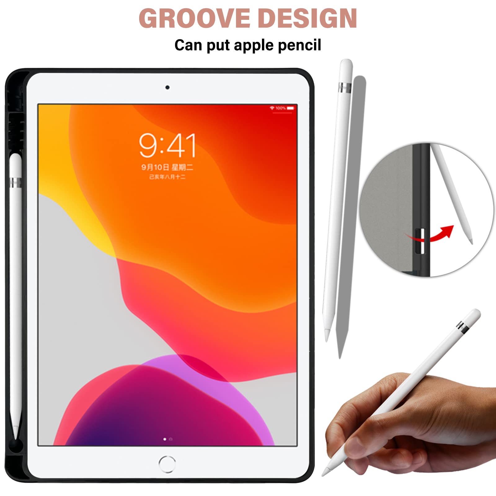 Premium iPad Case Compatible with iPad 6th/5th Gen (2018/2017), iPad Air 2/Air 1, 9.7 Inch - Shockproof TPU Back with Pencil Holder & Auto Sleep/Wake Feature - Western Cow Print Design for School, Office & Travel Protection