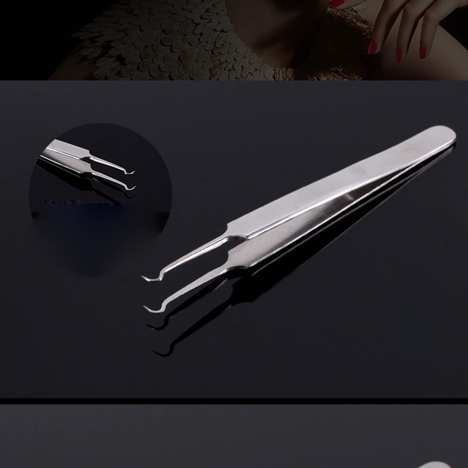 Professional Anti-Static Hair Removal Tweezers - Precision Straight & Curved Eyelash Extension Tweezers for Eyebrow Shaping, Makeup & Salon Use - Perfect for DIY Beauty, Professional Lash Artists & Home Grooming