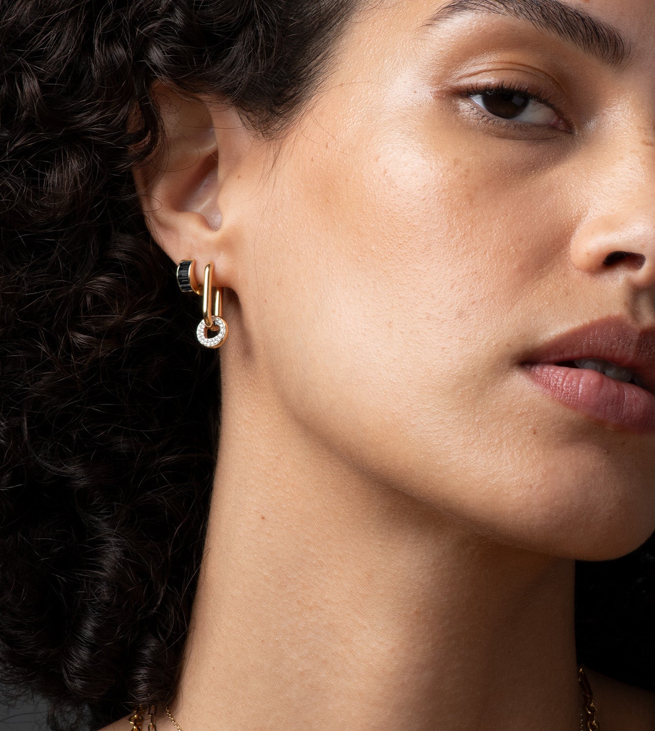 Baguette Black Diamond True Love Huggie Earrings – Elegant & Sparkling Hoop Earrings for Women, Perfect for Weddings, Date Nights & Special Occasions
