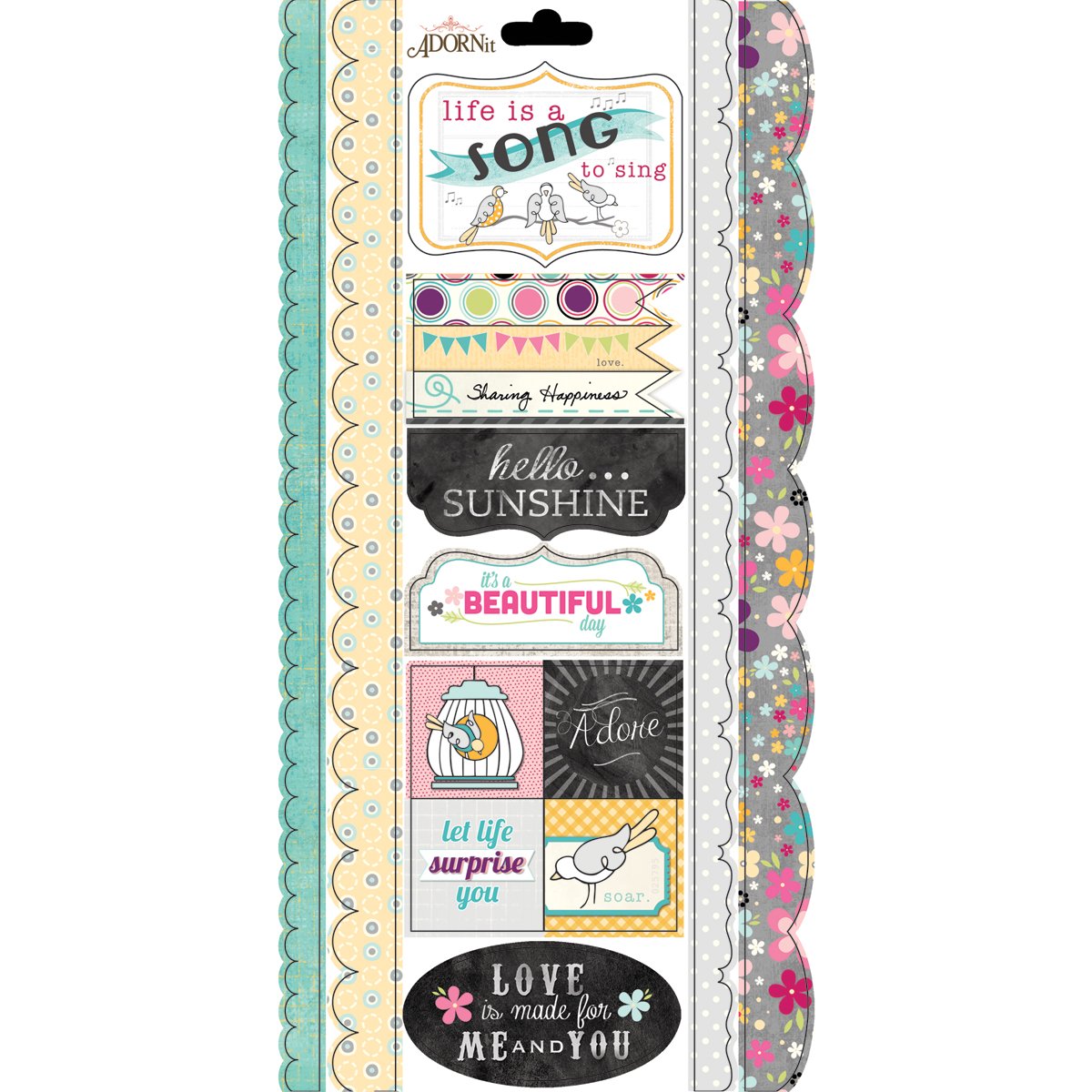 Rhapsody Bop Cardstock Stickers - Premium Scrapbooking & Journaling Supplies for DIY Crafts, Card Making, and Planner Decoration