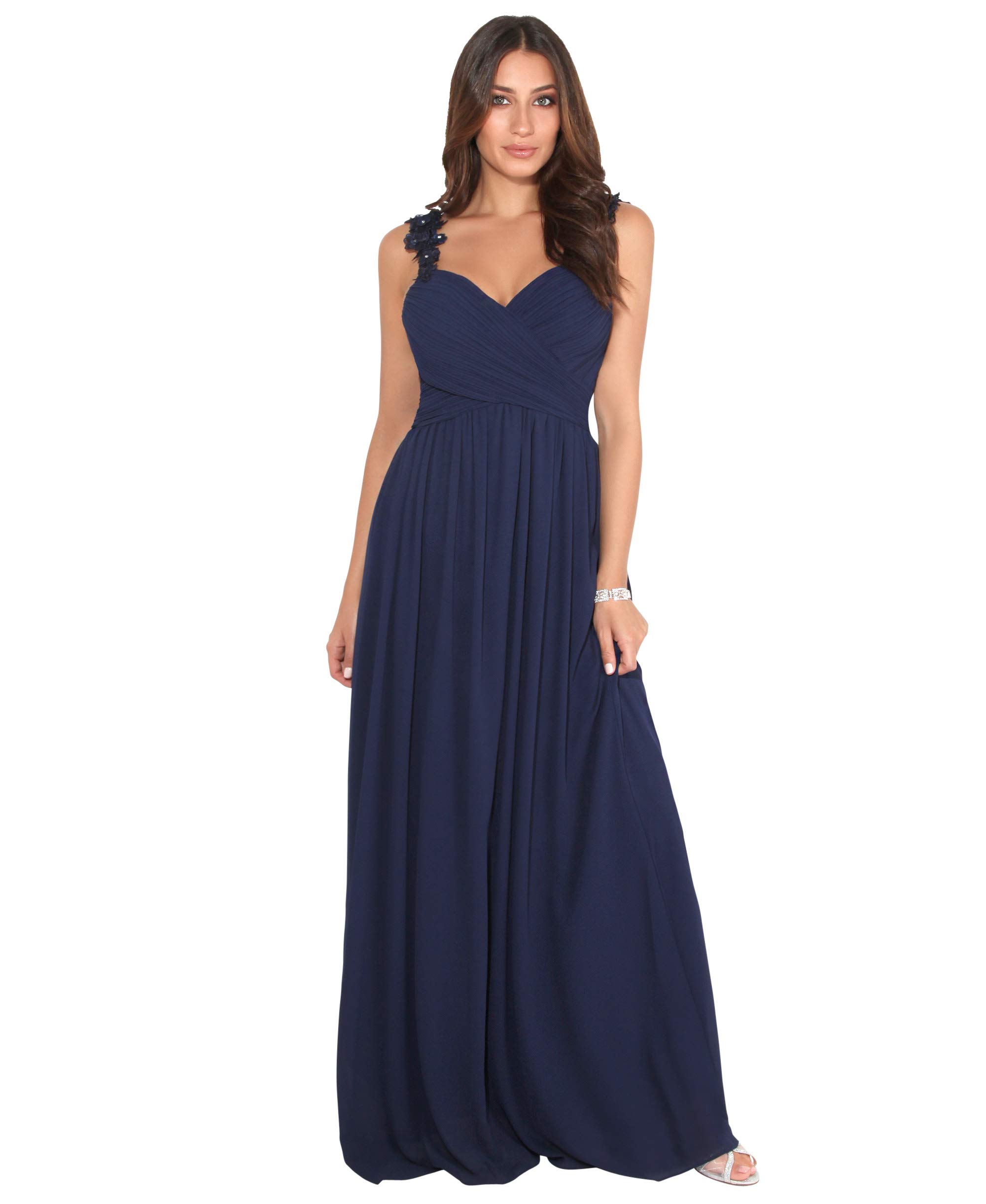 KRISP® Women's Elegant Lace Chiffon Maxi Dress for Evening Party, Cocktail, Formal Events - Perfect for Weddings, Prom & Special Occasions