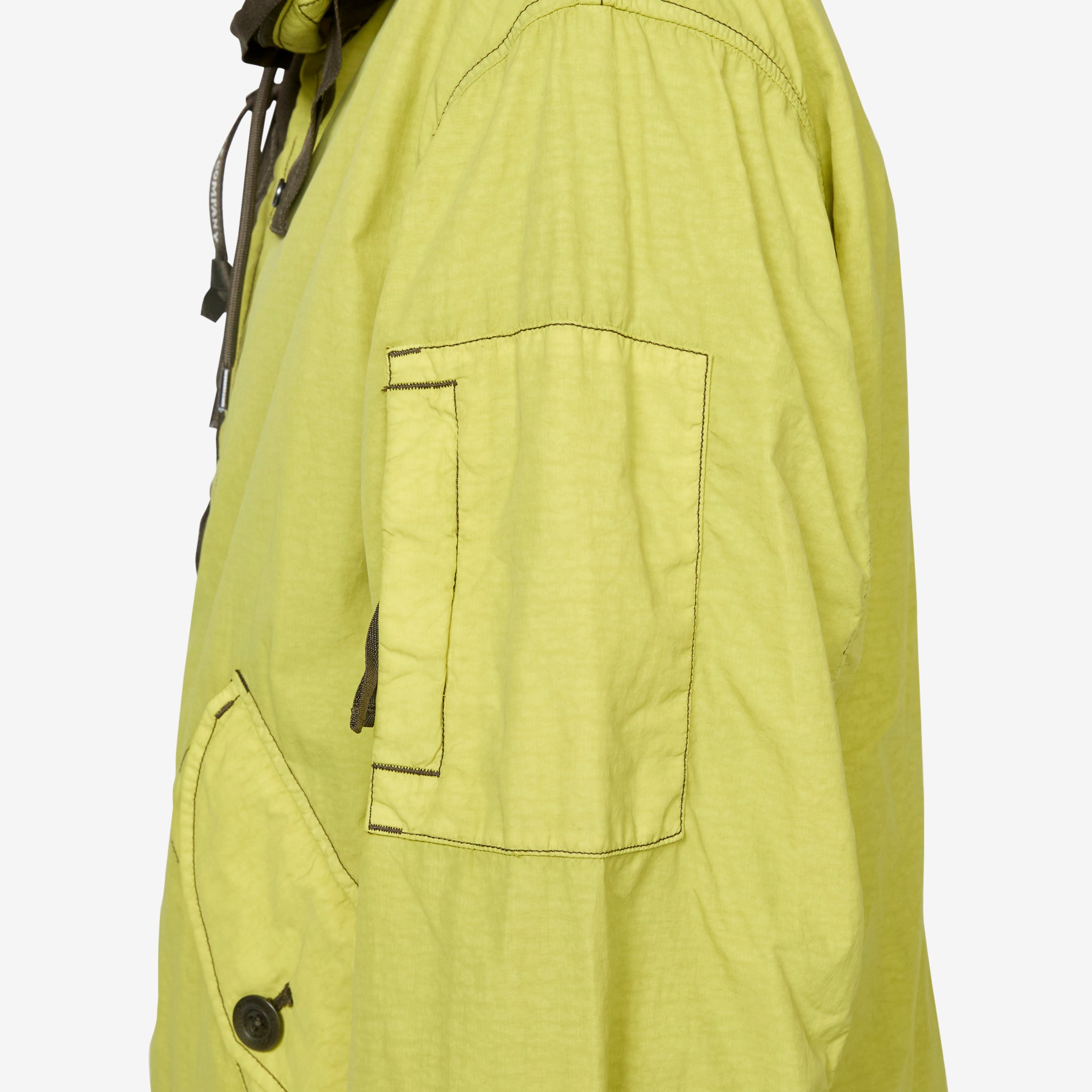 Contrast Flat Nylon Hooded Jacket in Cress Green - Lightweight Waterproof Windbreaker for Outdoor Hiking & Urban Streetwear