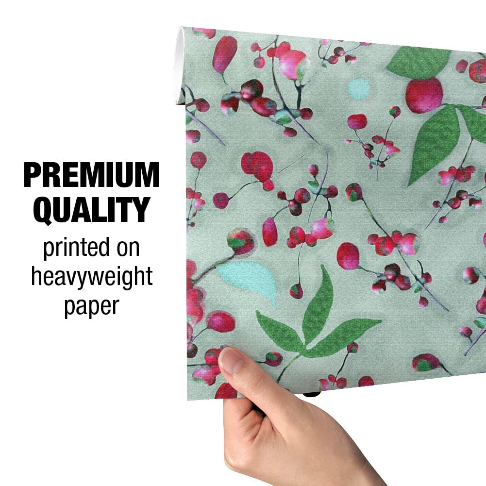 Premium Wild Cherry Blossoms Gift Wrapping Paper Roll - Floral Japanese Sakura Design for Birthday, Wedding & Party Presents - Eco-Friendly Kraft Paper for DIY Crafts & Gift Packaging