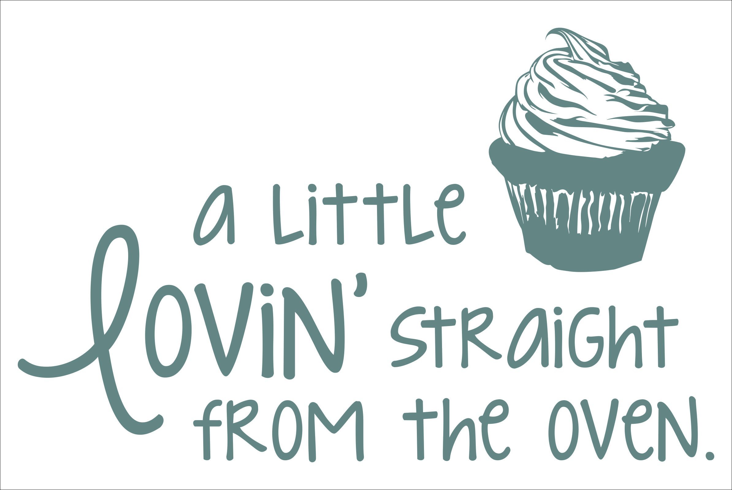 WDPM3690 Cupcake Art Kitchen Quote Wall Decal - 23 x 14 Inch Storm Gray Vinyl Sticker for Home Decor | Perfect for Baking Themed Kitchens, Cafés & Sweet Shops