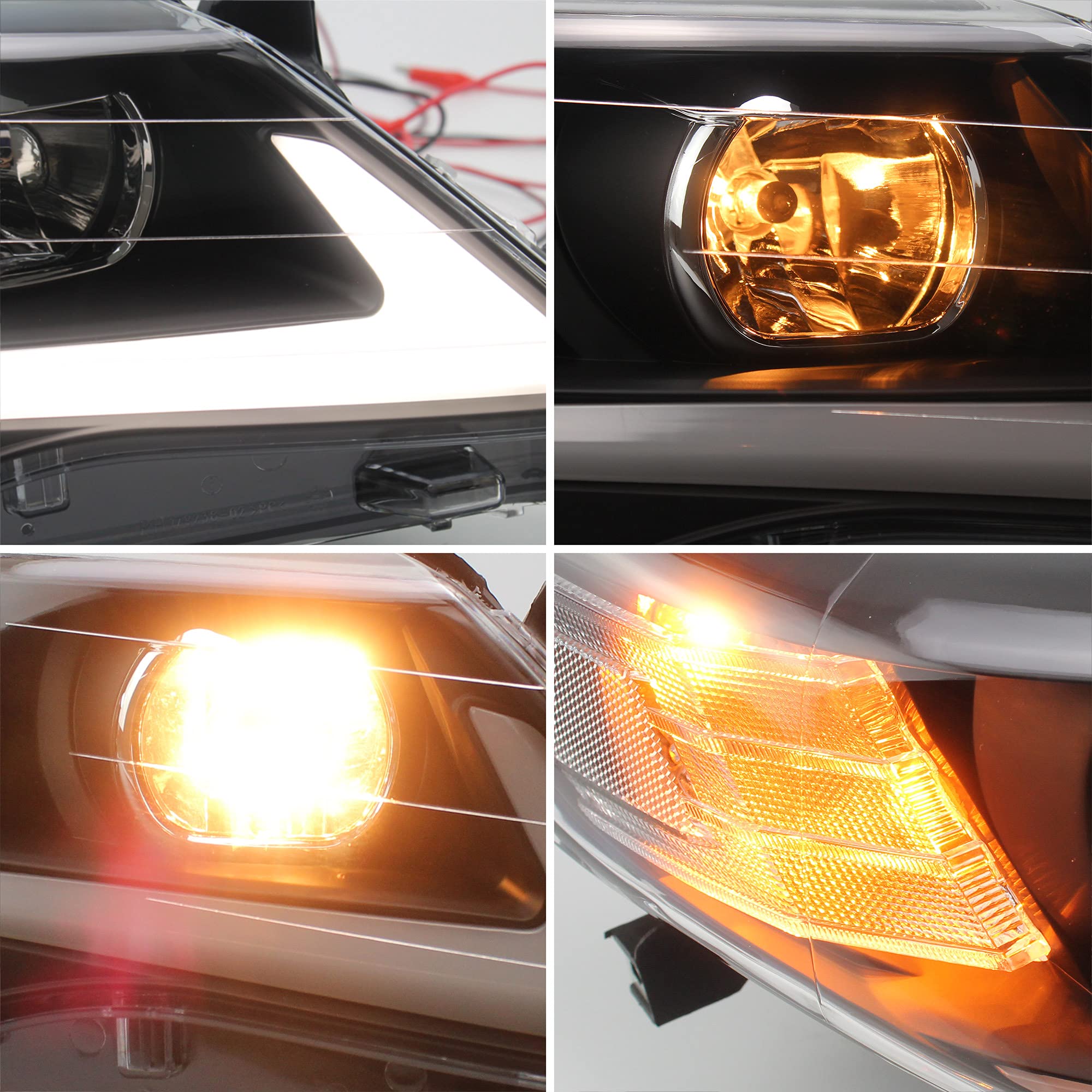 VLAND LED Projector Headlights for Toyota Camry 2012-2014 - Plug & Play LED DRL with Halogen High Beam - Upgrade Your Night Driving Safety & Style