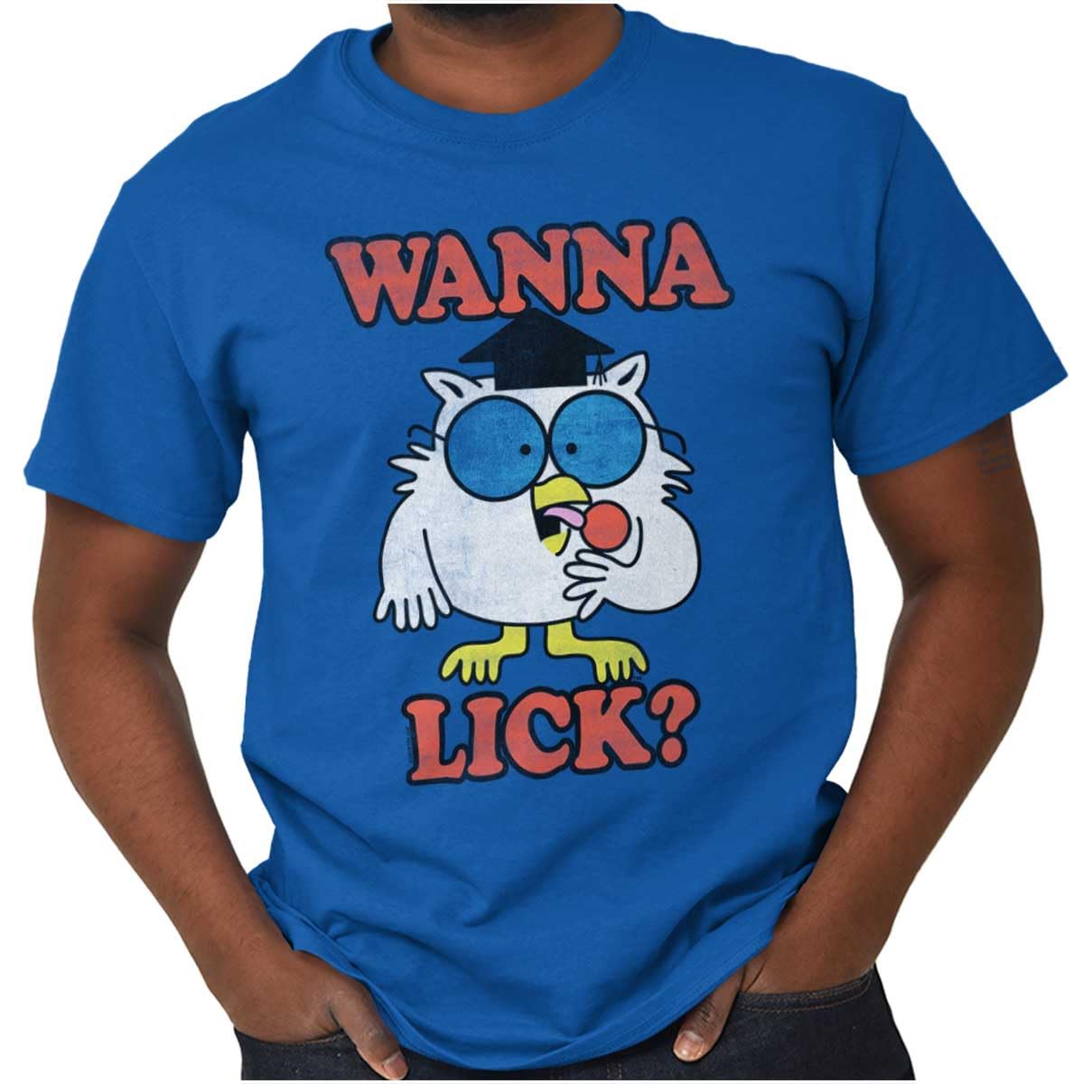 Funny Mr. Owl Tootsie Pop Graphic T-Shirt for Men & Women - Vintage Candy Humor Tee for Casual Wear, Parties & Gifts
