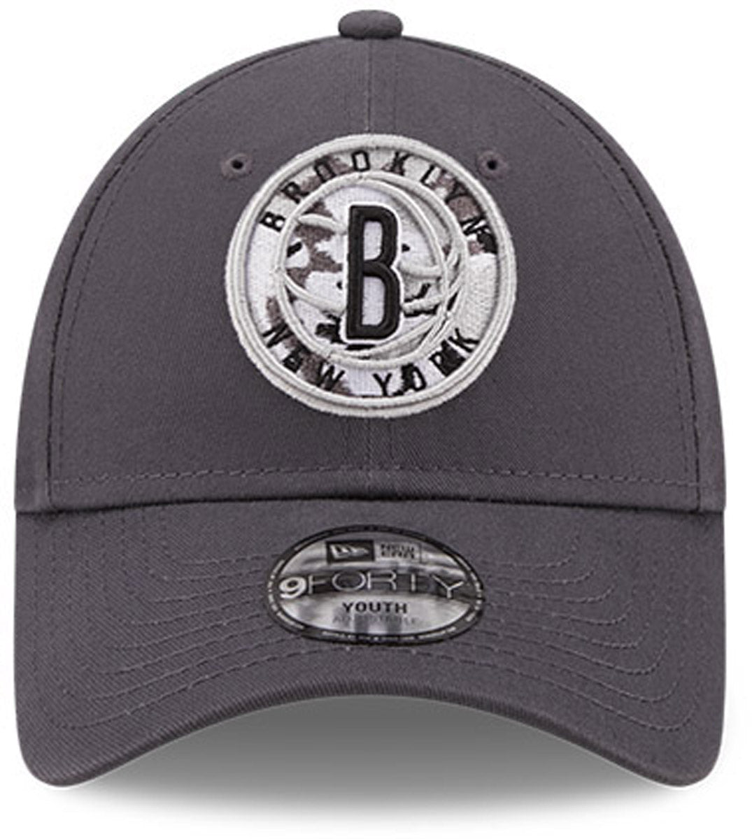 New Era Kids 9Forty Brooklyn Nets Graphite NBA Adjustable Snapback Cap - Perfect for Basketball Games, School, and Outdoor Activities