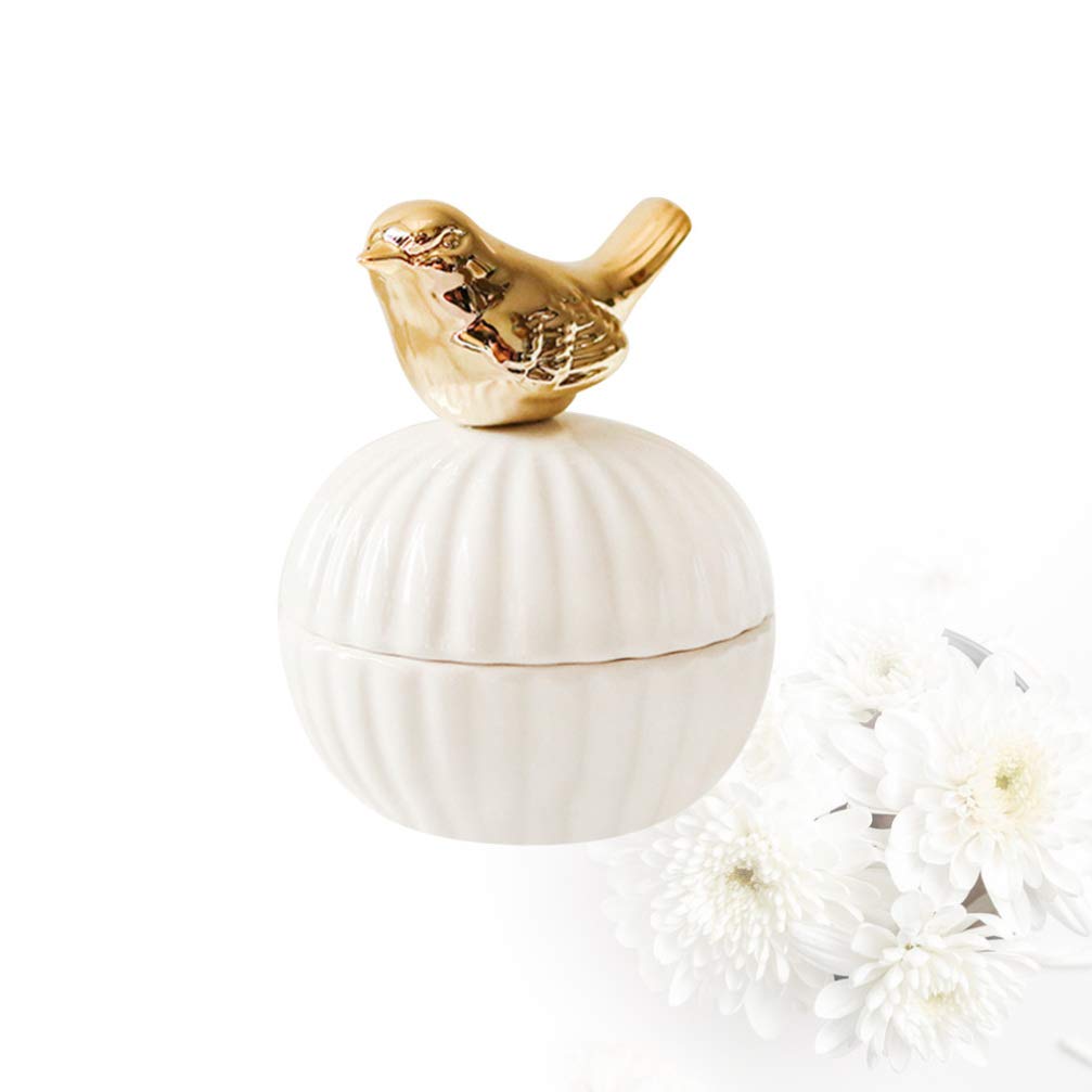 Amosfun Ceramic Sugar Bowl with Lid - Candy Jar, Jewelry Organizer, Trinket Case for Necklaces & Small Items | Elegant Storage for Wedding Jewelry, Home Decor & Kitchen Use