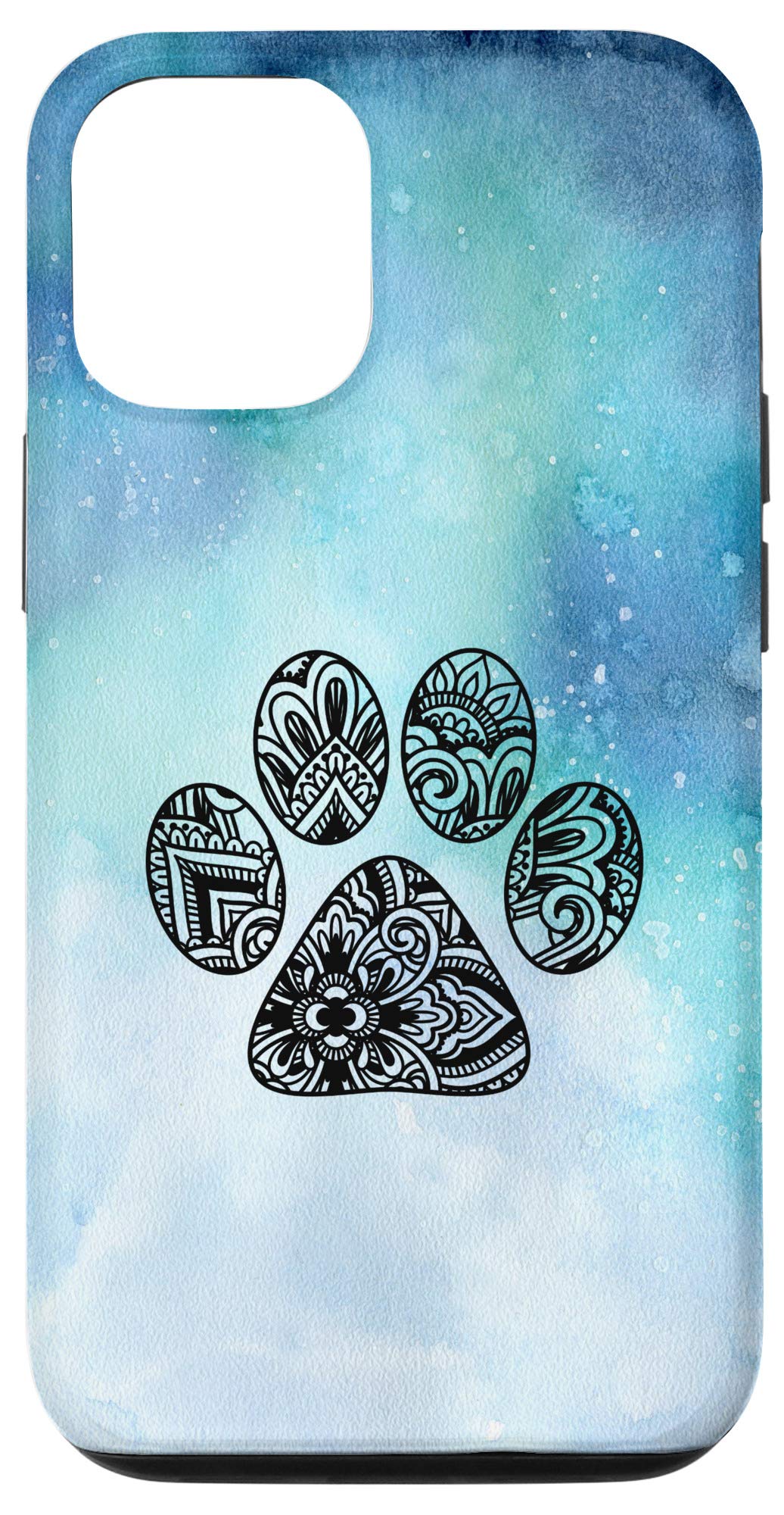 iPhone 12/12 Pro Case with Dog Paw Print Mandala Design - Perfect Gift for Dog Lovers & Women - Protective Phone Cover for Daily Use, Work & Outdoor Activities