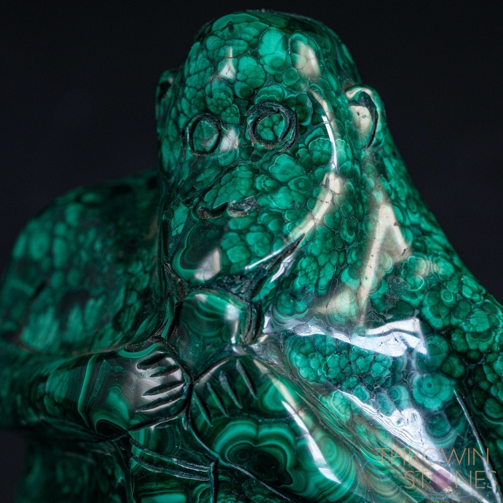 Hand Carved Malachite Gorilla Stone Statue - Large Healing Crystal Sculpture for Home Decor, Housewarming Gift & Spiritual Healing | Perfect for Living Room Display, Meditation Space & Feng Shui