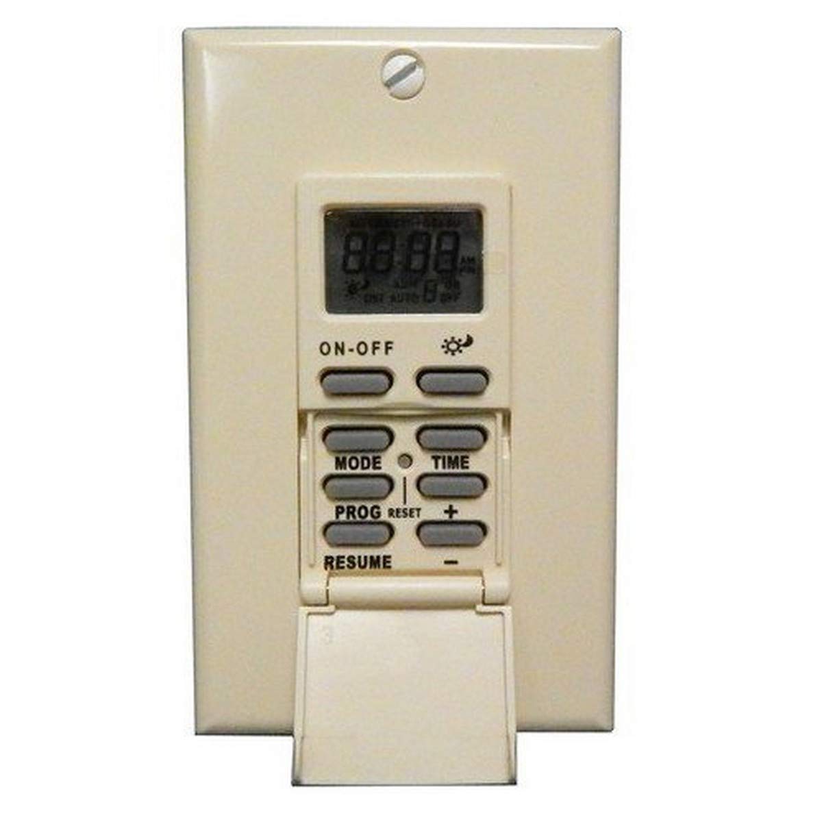 Morris 80515 7-Day In-Wall Digital Self-Adjusting Timer with SunTracker - Ivory (1-Pack) - Perfect for Home Lighting Control & Energy Savings