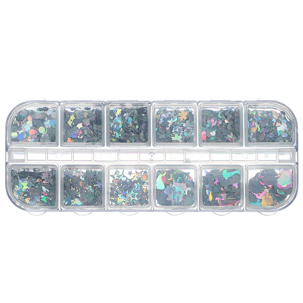 Holographic Butterfly Nail Art Sequins - Sparkly Flakes & Glitter Stickers for Nail Decoration | DIY Manicure, Party & Festival Nail Designs
