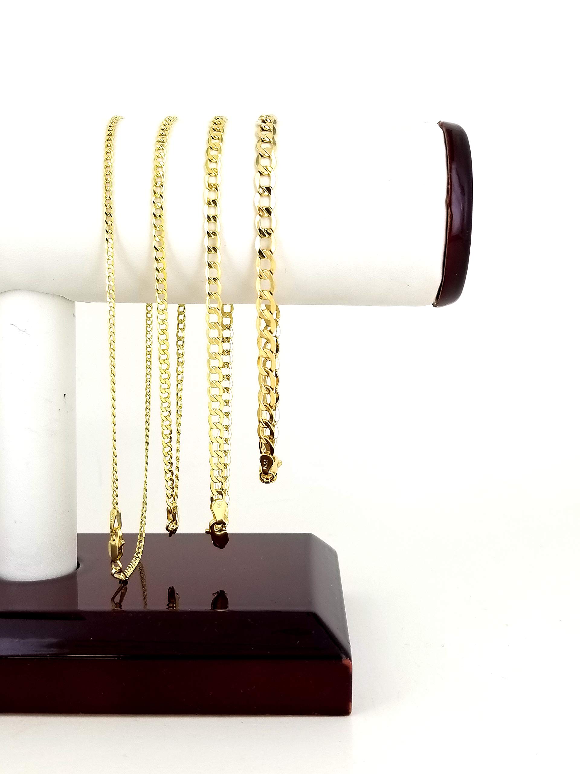 4.5mm Real 10K Gold Hollow Curb Cuban Link Bracelet & Anklet for Men & Women - Perfect for Everyday Wear, Gifts & Special Occasions