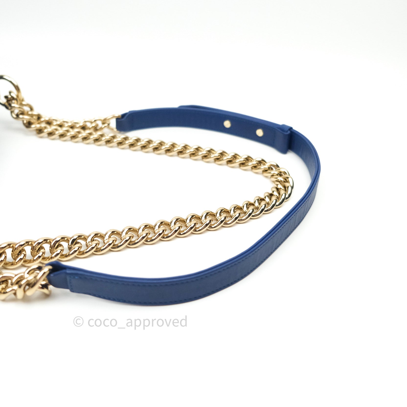 Chanel Boy Medium Handbag in Navy Calfskin Leather with Shiny Gold Hardware - Luxury Crossbody Bag for Women, Perfect for Parties & Evening Events