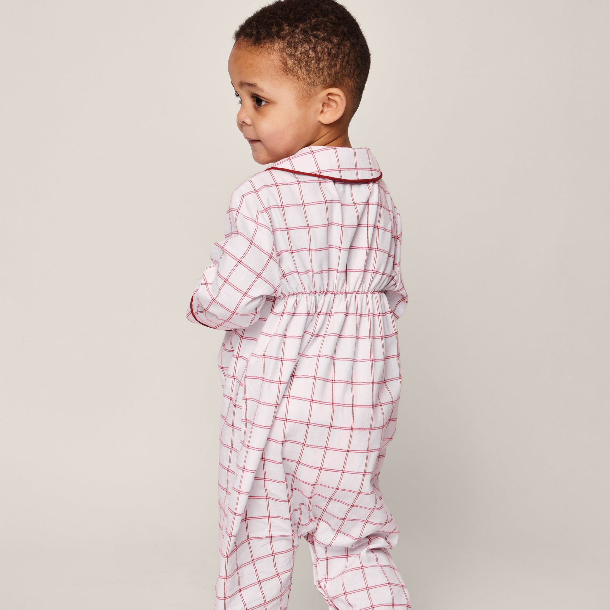 Baby's Twill Cambridge Romper in Garnet Tattersall - Soft Cotton Infant Jumpsuit for Boys & Girls | Perfect for Playtime, Photo Shoots & Special Occasions