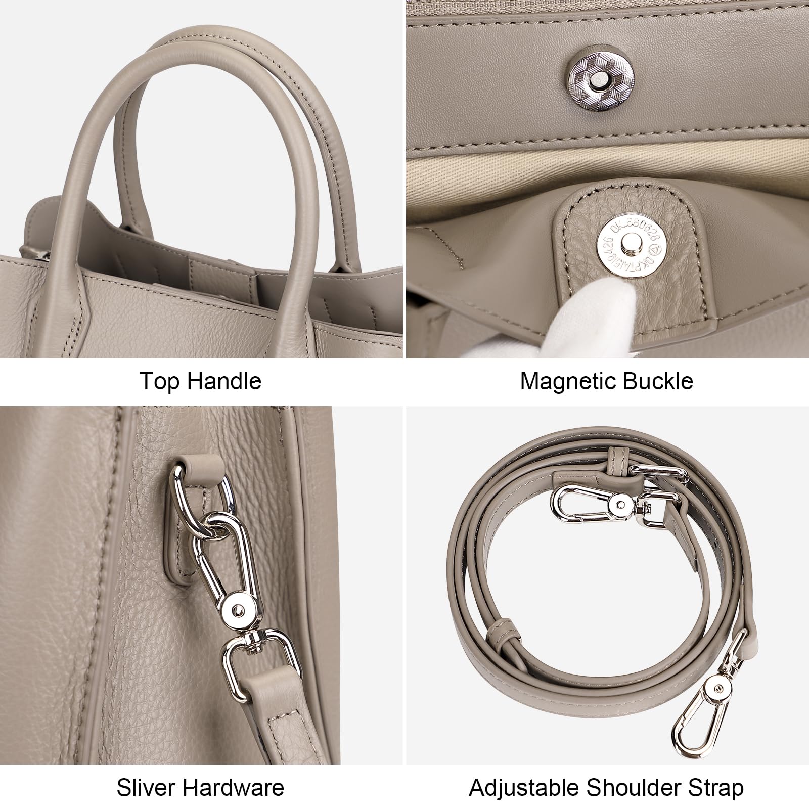 Genuine Leather Satchel Bags for Women - Classic Crossbody & Top Handle Purse for Work & Travel