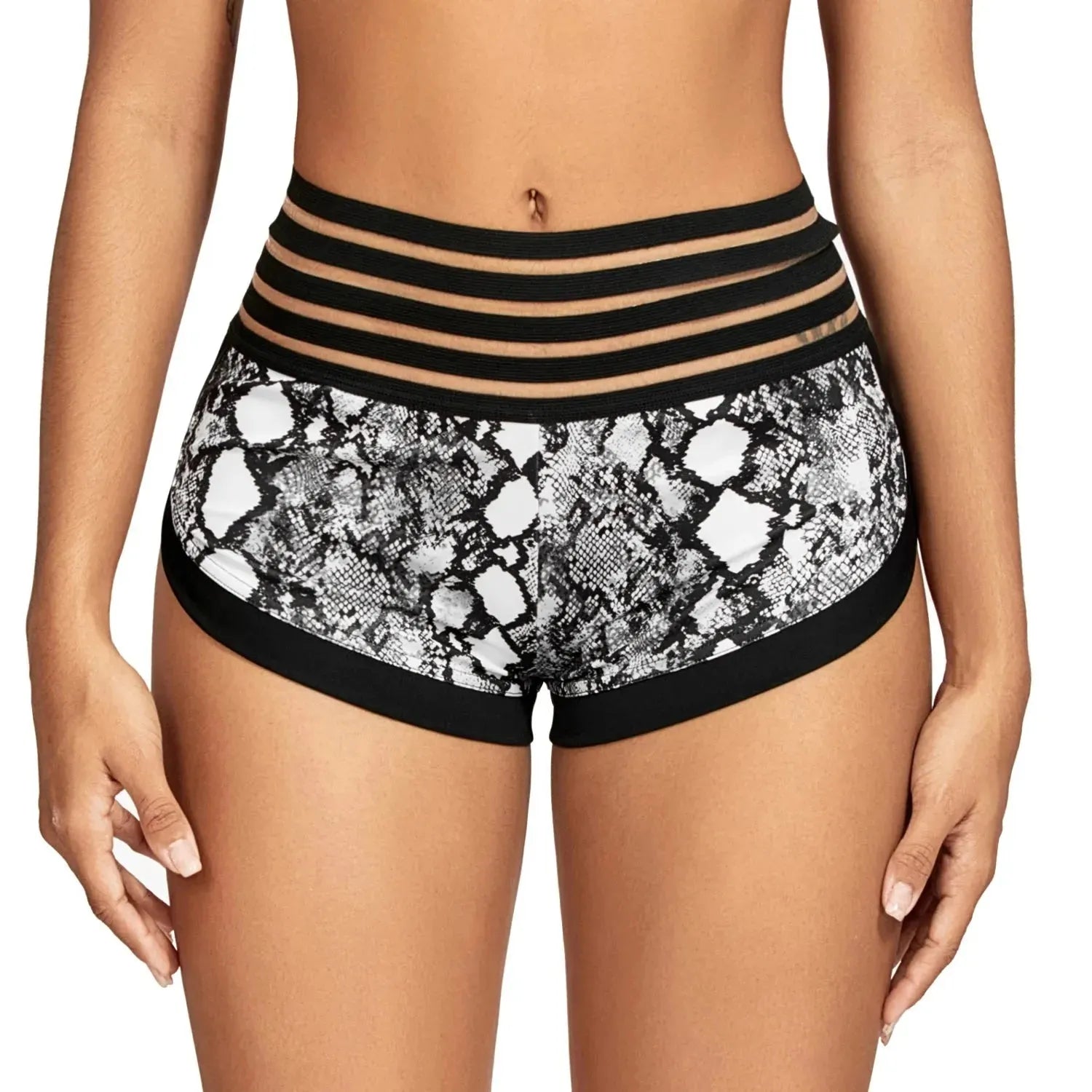 Women's High Waist Camo Yoga Shorts with Pockets - Serpentine Workout Clothes, Scrunch Butt Gym Shorts for Running, Fitness & Yoga | Perfect for Gym, Outdoor Sports & Lounge Wear