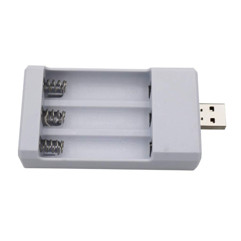Exingk 3-Slot USB Battery Charger for AA/AAA Rechargeable Batteries - Universal Power Adapter for Cameras, Toys, and Electronic Devices