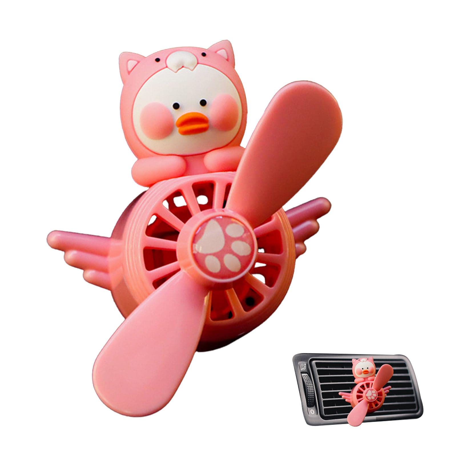 Cartoon Animal Pilot Car Air Freshener - Cute Rotating Propeller Vent Clip Diffuser for Cars | Car Perfume Decor & Automotive Air Freshener | Perfect for Road Trips & Daily Commute