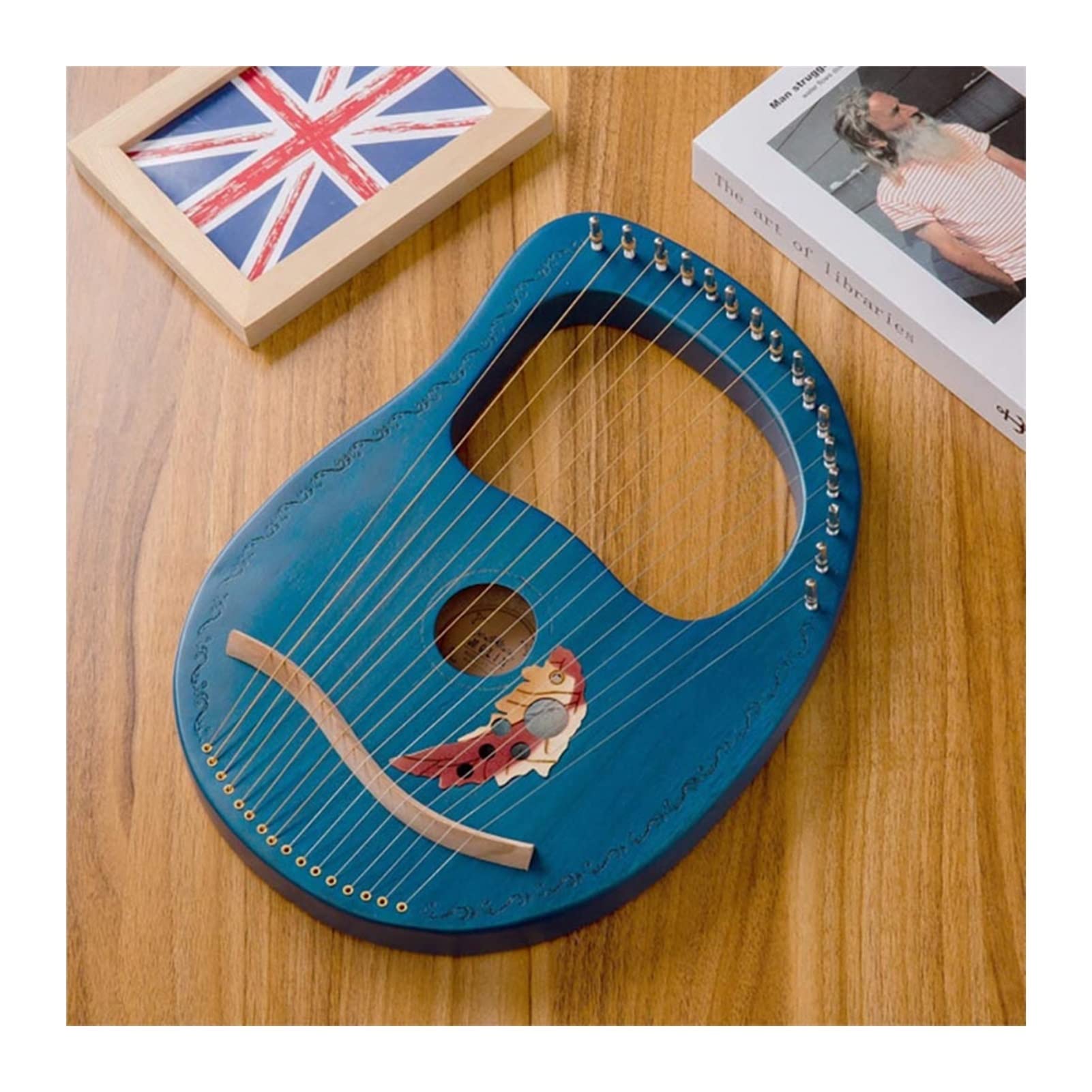 16-String Lyre Harp with Wooden Body & Tuning Tools - Perfect Musical Instrument Gift for Kids & Beginners - Ideal for Music Lessons, Home Decor & Relaxation Therapy