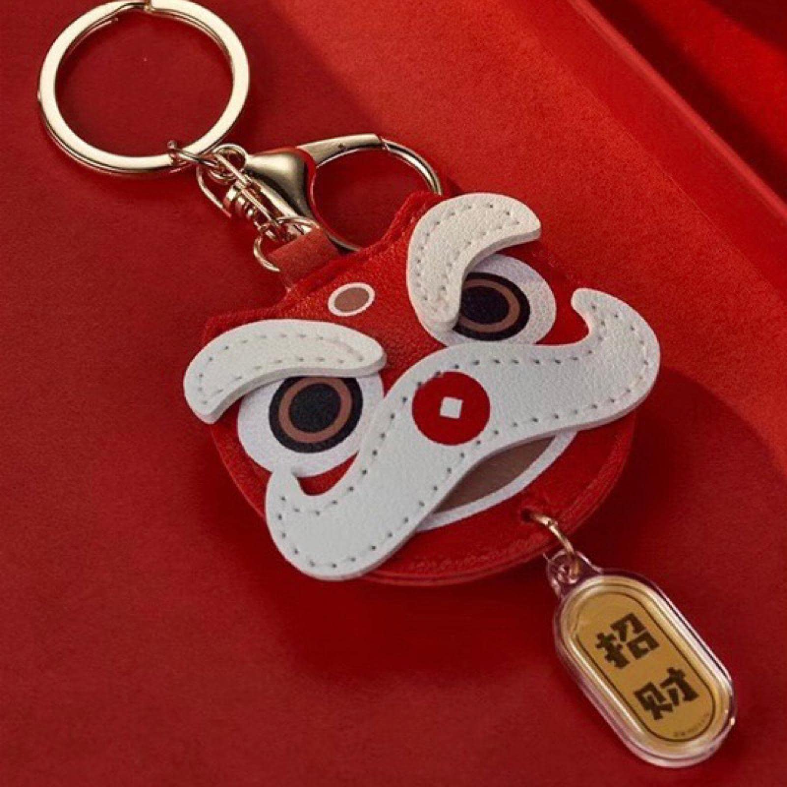 2022 Year of The Tiger Mascot Couple Car Keychain - Full Gold Plated Cartoon Keyring Pendant with Gift Box & Certificate | Chinese New Year Gift, Anniversary Present, Fortune Charm for Couples, Friends & Family