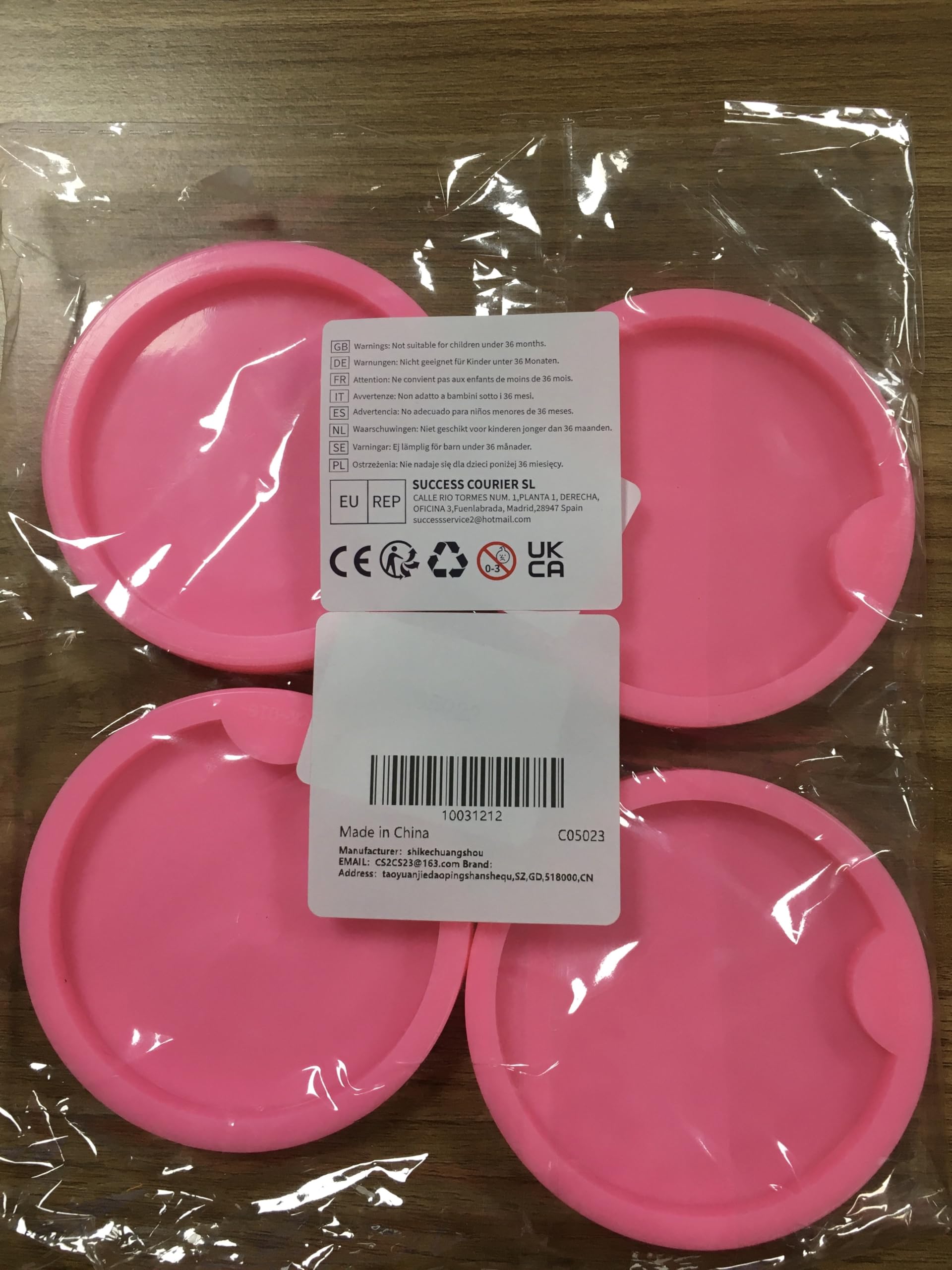 SAVITA 4Pcs Silicone Coaster Molds for Resin Casting - DIY Round Coaster Silicone Molds for Jewelry Making, Resin Coasters & Keychain Decorations (Pink) - Perfect for Home Decor, Gift Making & Craft Projects
