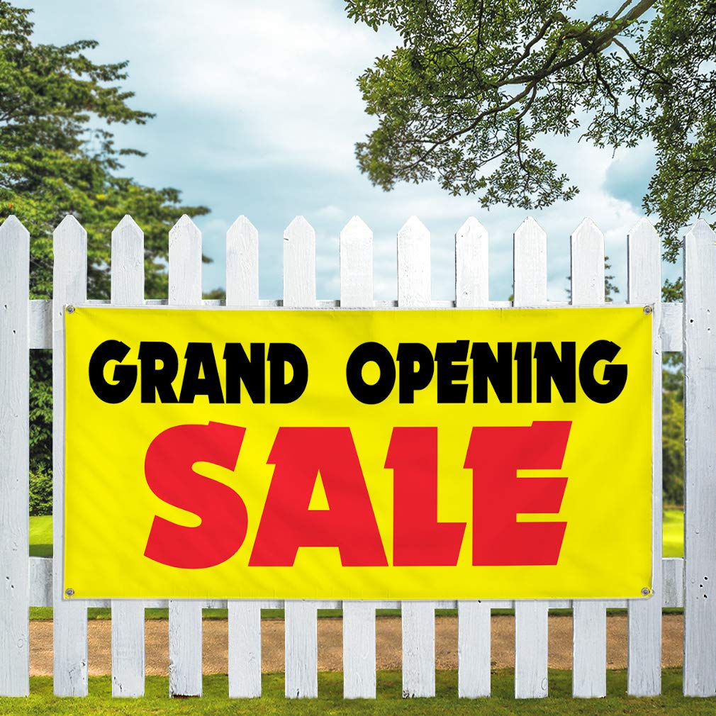 Vinyl Banner - Multiple Sizes (60x144 Inches) | Grand Opening Sale, Business & Outdoor Sign | Weatherproof, Industrial Yard Sign with 10 Grommets | Perfect for Store Promotions, Events & Construction Sites
