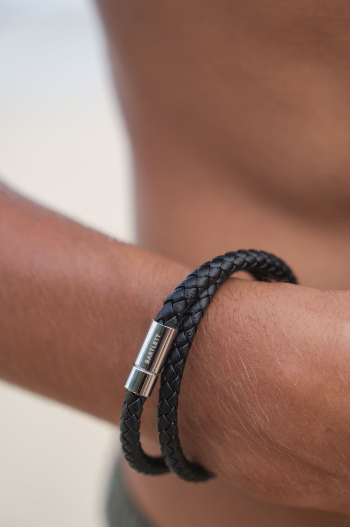 Men's Genuine Leather Double Plaited Wrap Bracelet - Stylish Adjustable Wristband for Casual & Formal Wear - Perfect Gift for Men
