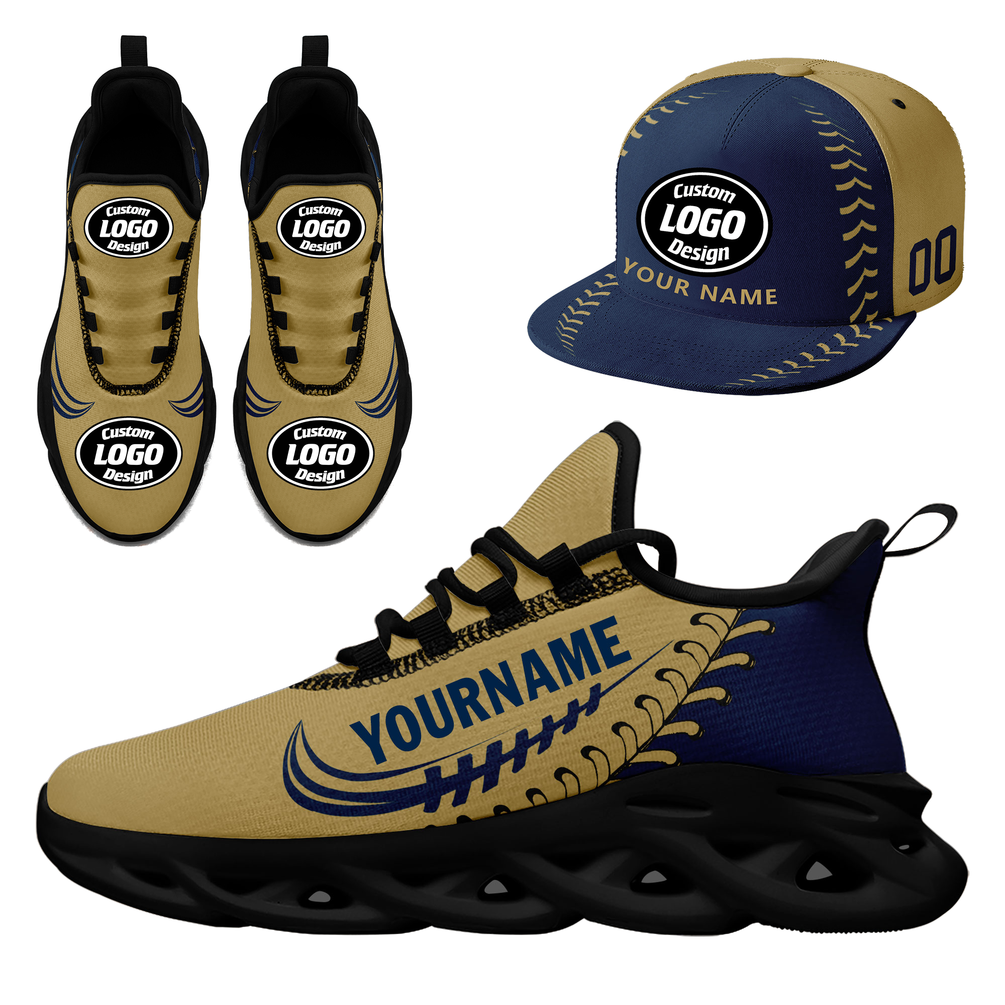 Custom MaxSoul Shoes and Hat Combo - Personalized Sneakers & Cap Set for Men & Women | Perfect for Running, Gym Workouts & Streetwear Fashion