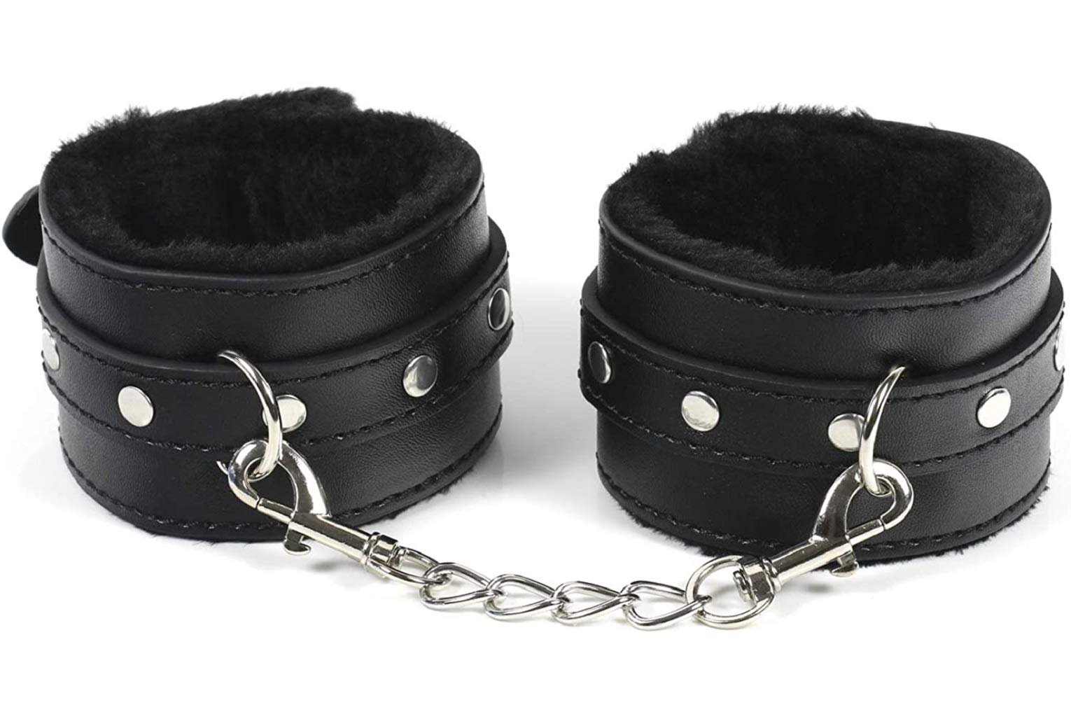 Soft Plush Lined Leather Handcuffs for Adults - Fluffy Wrist & Leg Cuffs with Detachable Leash for Couples, Role Play, Yoga, Gyms, Cosplay & BDSM Accessories - Perfect for Valentine's Day, Spice Up Your Relationship & Sensual Play
