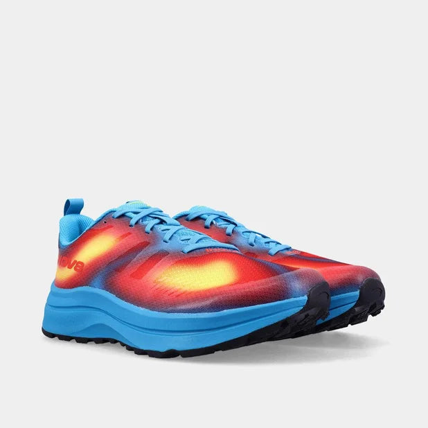 INOV8 Men's TrailFly Max Wide Trail Running Shoes - Navy/Red/Yellow - Lightweight & Durable for Hiking, Trail Running & Outdoor Adventures