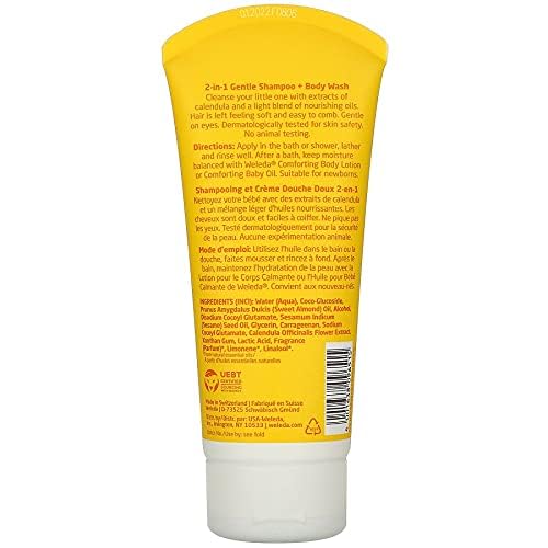 Weleda Calendula Baby Shampoo & Body Wash - 200ml (Pack of 2) | Organic & Gentle for Newborns & Sensitive Skin | Perfect for Bath Time & Daily Care