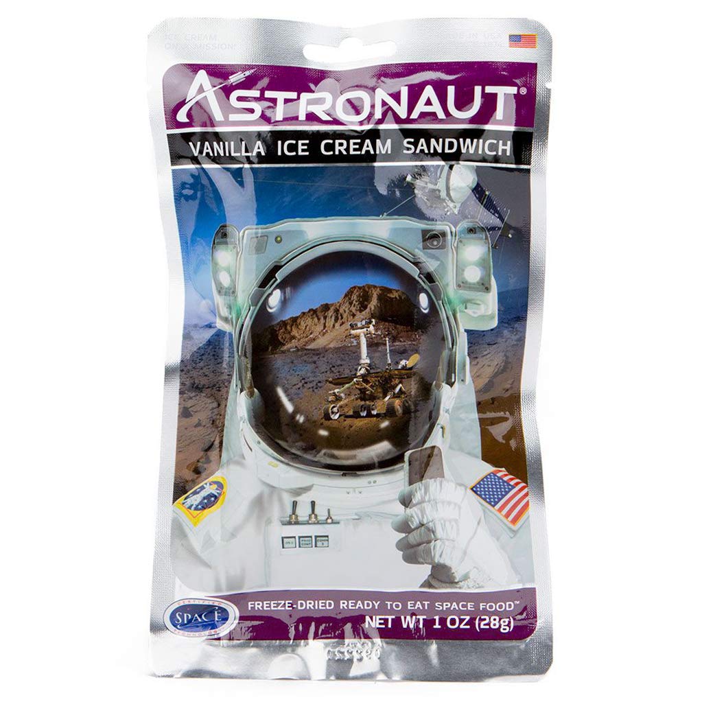 NASA Astronaut Freeze-Dried Ice Cream Sandwich - Vanilla Space Dessert (1 Count) | Perfect for Space Enthusiasts, Camping & Emergency Food Storage