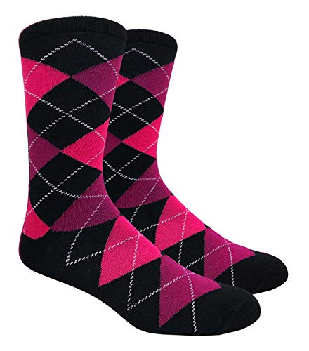 Argyle - Black, Deep Raspberry & Deep Begonia
