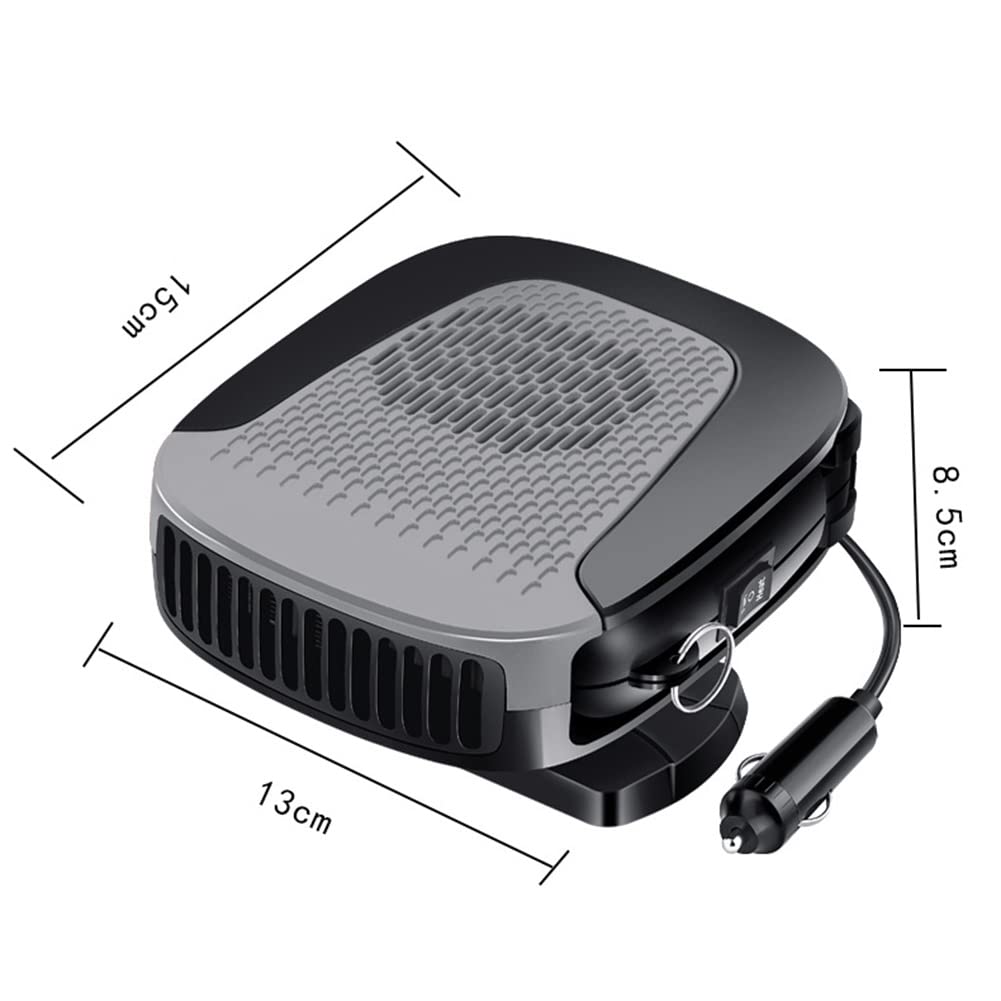 12V 150W Portable Car Heater & Defroster - Fast Heating Adjustable Fan for Windshield Defogging | Winter Car, SUV & RV Heater with Cooling Function | Perfect for Snow Removal & Cold Weather Commuting
