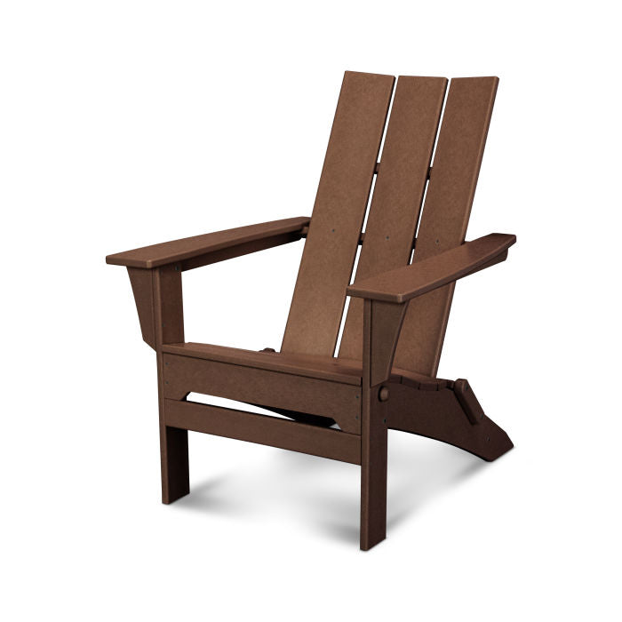 POLYWOOD Modern Folding Adirondack Chair - Outdoor Patio Furniture, Weather-Resistant, Durable Plastic Lumber - Perfect for Backyard, Poolside, Garden & Deck Relaxation