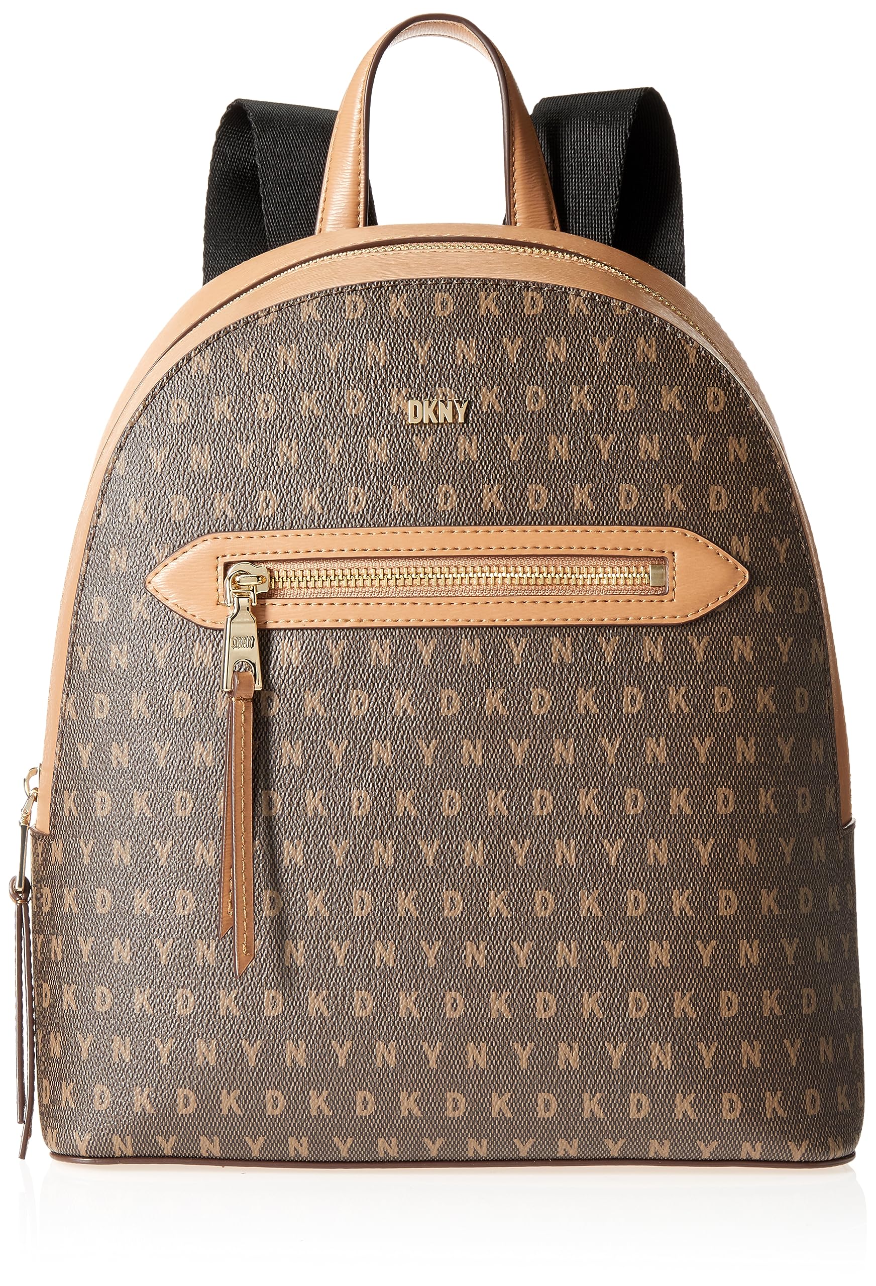DKNY Chelsea Backpack for Women & Men - Stylish Mocha & Cashew Brown Leather Laptop Backpack - Perfect for Work, Travel & College Campus Use