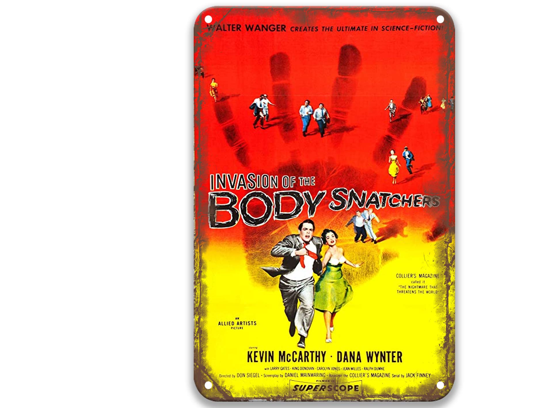 TGDB Invasion of The Body Snatchers (1956) Vintage Movie Metal Tin Sign - Classic Retro Wall Decor for Bathroom, Coffee Shop, Bar, Man Cave & Party Room - 8x12 Inches - Perfect for Home Theater & 1950s Themed Decor