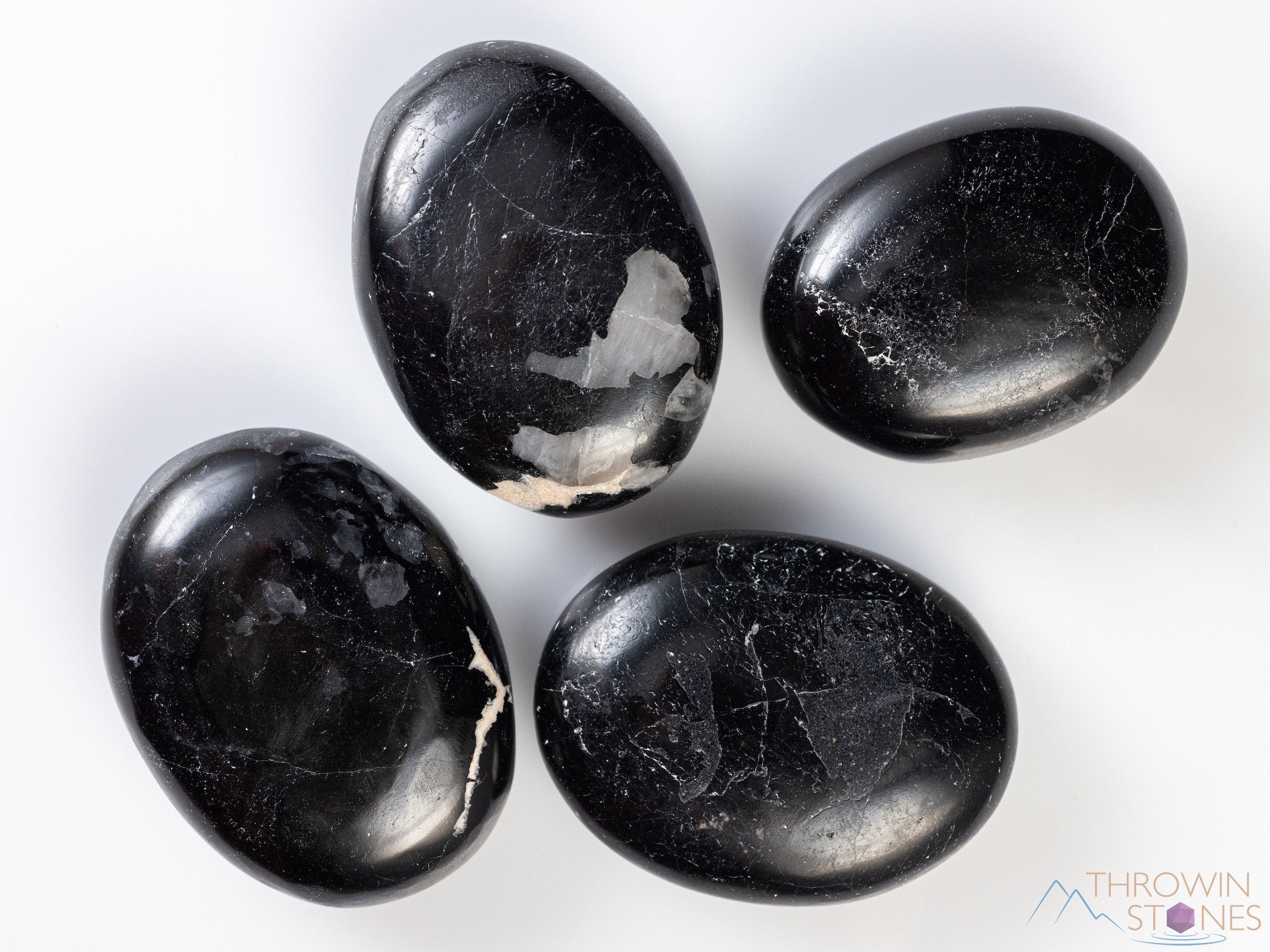 Feldspar Black Tourmaline Crystal Palm Stone - Natural Worry Stone for Stress Relief, Self Care, EMF & Empath Protection (E2145) - Perfect for Meditation, Anxiety Relief & Energy Healing