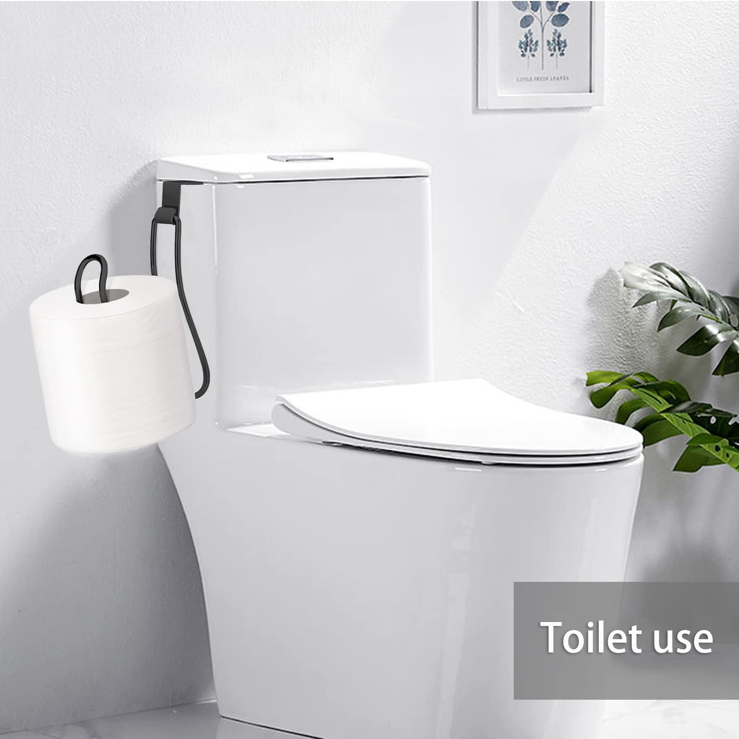 Over The Tank Toilet Paper Holder - Black, Space-Saving Bathroom Tissue Roll Holder for Small Bathrooms, Wall-Mounted or Tank-Mounted - Perfect for Apartments, RVs, and Compact Spaces