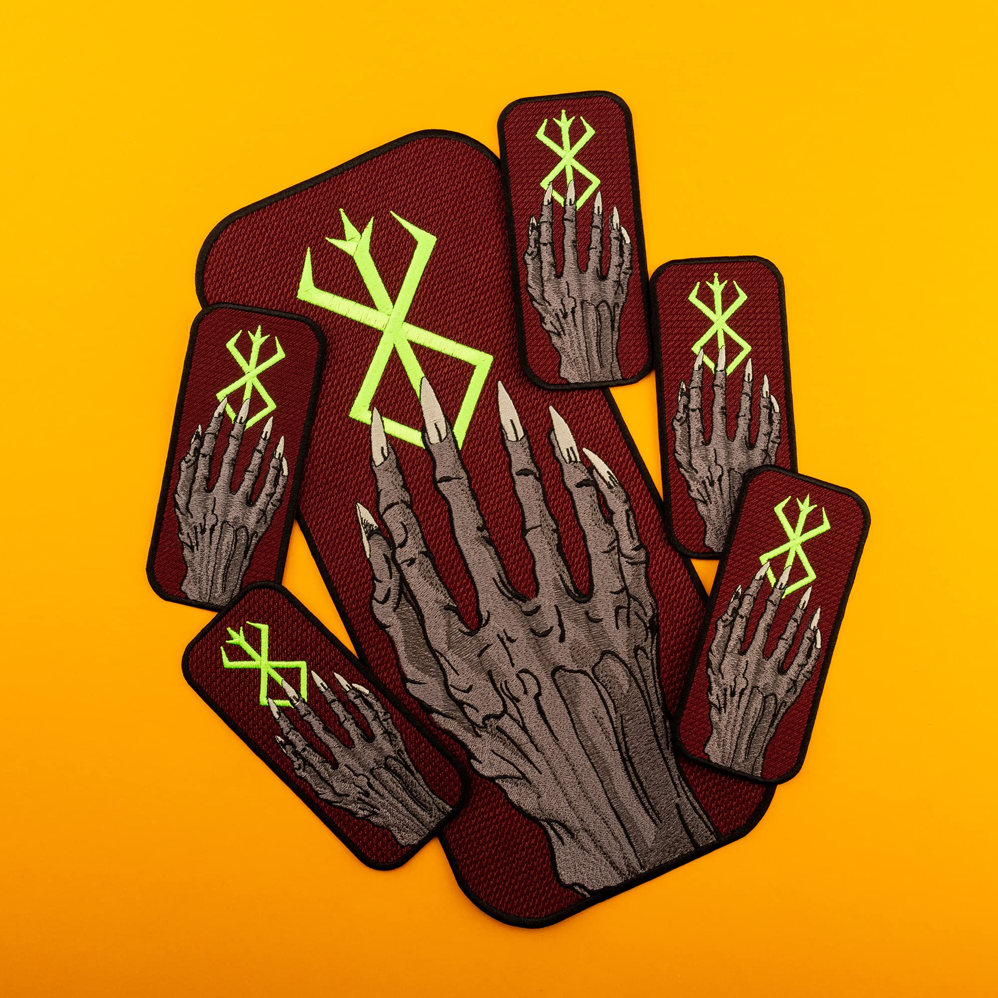 Berserk Sacrifice Patch - Demon's Hand Iron On Embroidered Patch 2.3x5.1 inches - Fantasy Manga Anime Gift for Fans - Perfect for Jackets, Backpacks & Cosplay Costumes