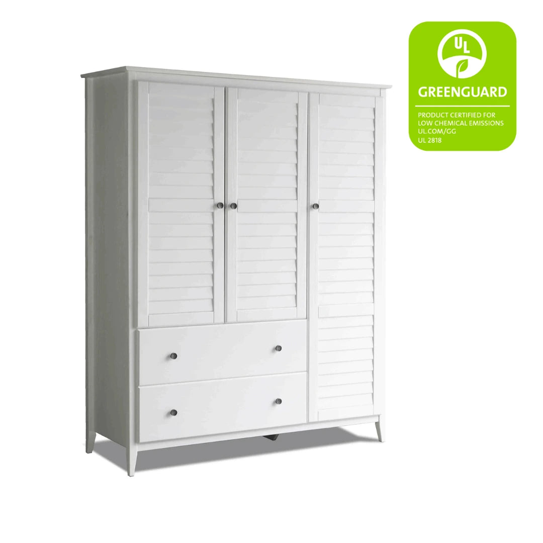 Greenport 3-Door Wardrobe Closet - Spacious Storage for Bedroom, Living Room & Office Organization (White, Modern Design)