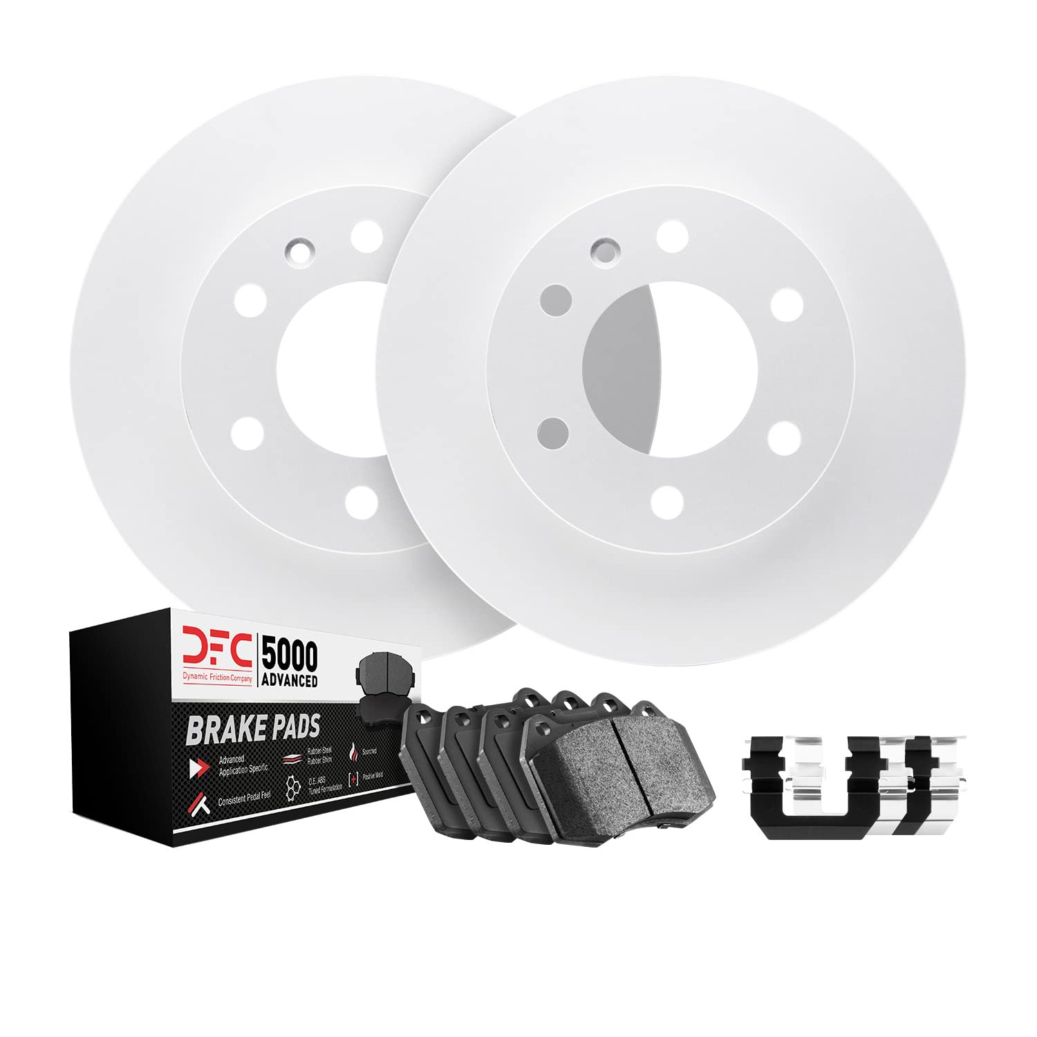 Dynamic Friction Company 5000 Advanced Front Brake Pads and Rotors Kit - Premium Front Brake System with Hardware - Perfect for Daily Commuting, City Driving & Performance Vehicles
